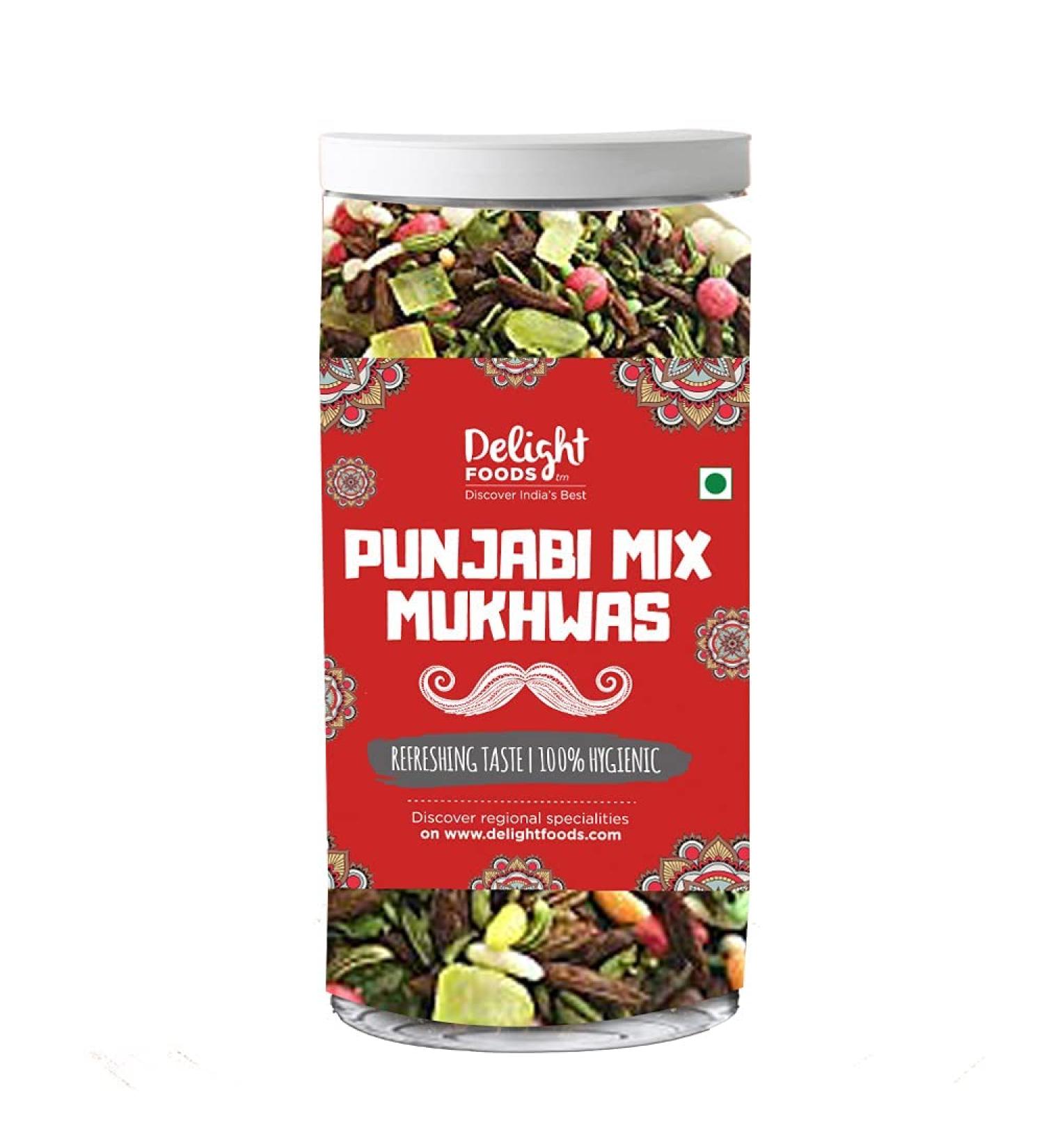 Delight Foods Traditional Mukhwas - Hygienically Packed (Punjabi Mix- 125g)_Packing May Vary
