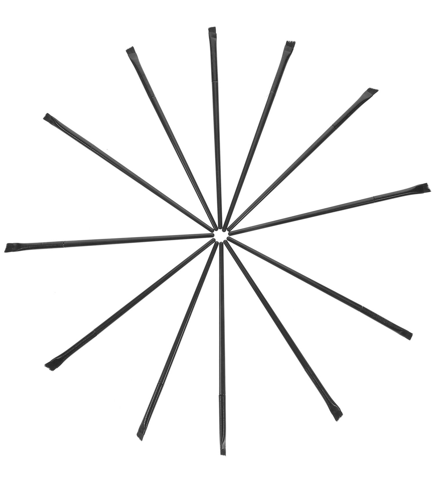 OHPHCALL 12Pcs eyeliner brush eye shadow brush angled eyebrow brush makeup eyeliner brush eyeliner 14.5x0.7x0.5cm Black - Buy Online on GoSupps.com