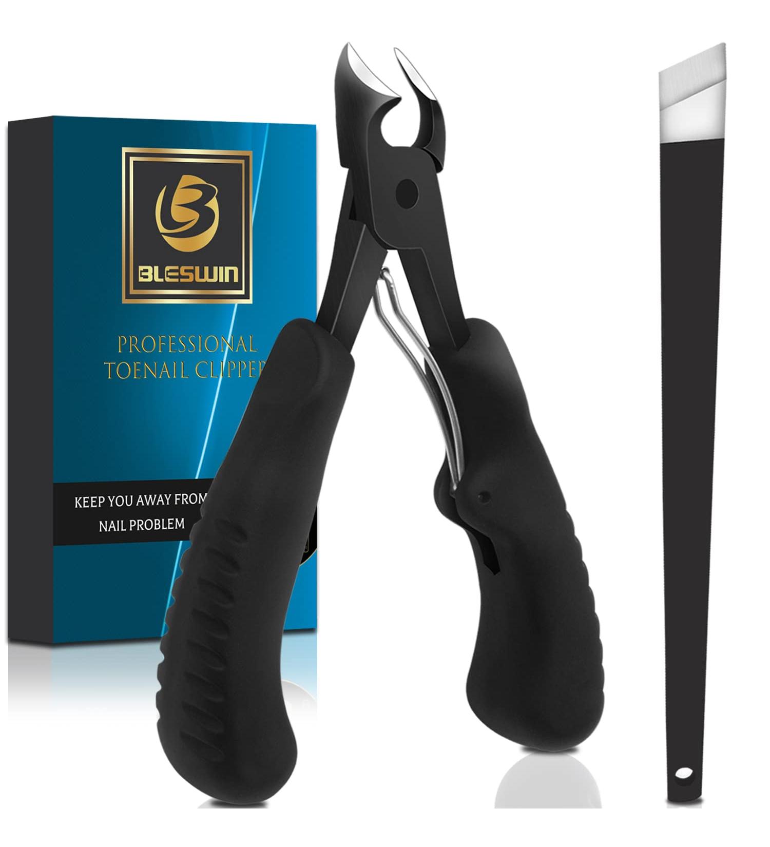 Professional Podiatrist Toenail Clippers - Super Sharp Stainless Steel Cutters for Thick & Ingrown Nails - Ideal for Men, Women, and Seniors - Black Updated Design - Buy Online on GoSupps.com