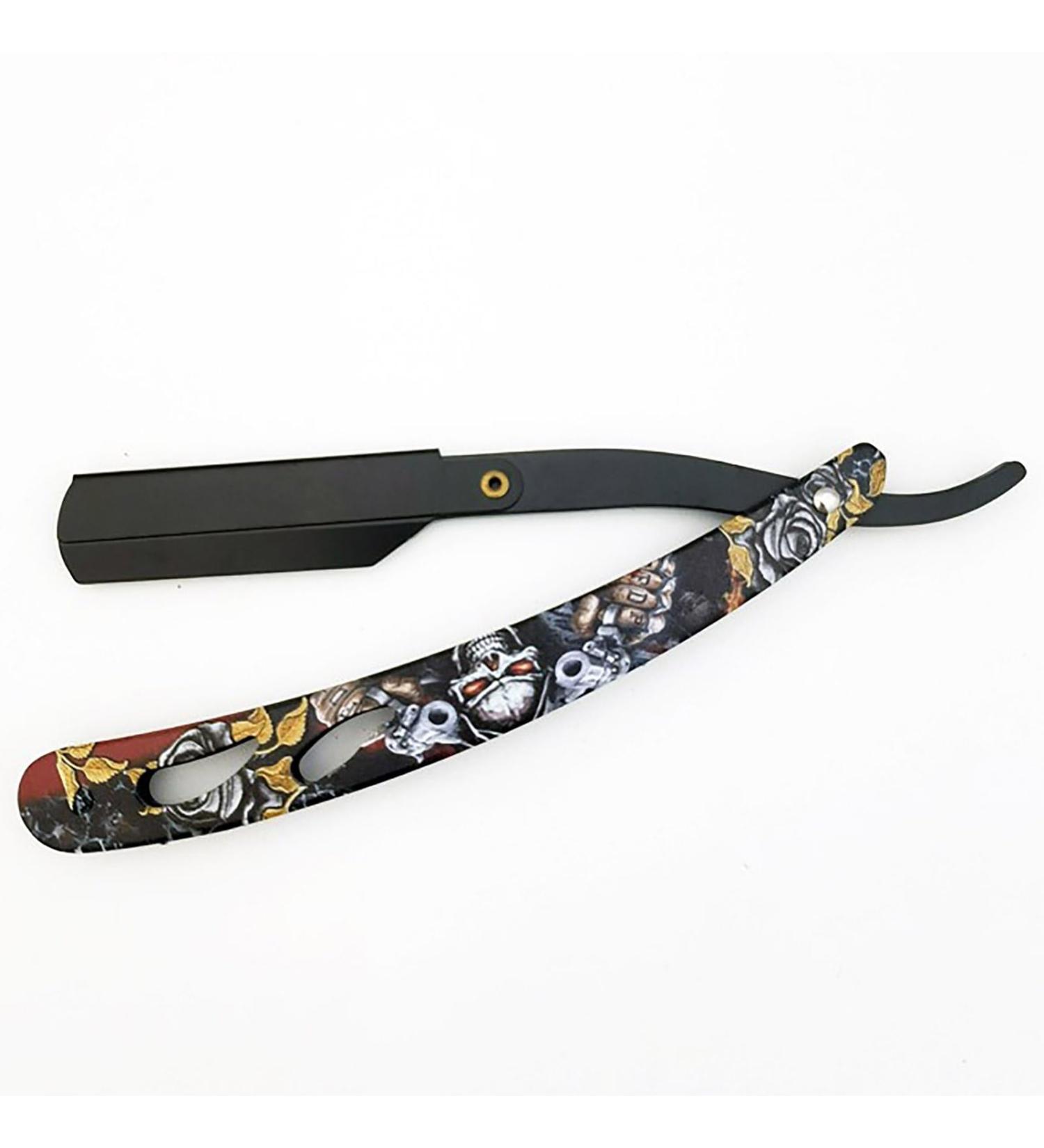 Ghost Shaving Knife | Dual Blade Foldable Razor for Hair Removal - SUS Black Manual Shaver for Face Beard Underarm Body & Eyebrow (TD106MG2-25 Blades - Buy Online on GoSupps.com