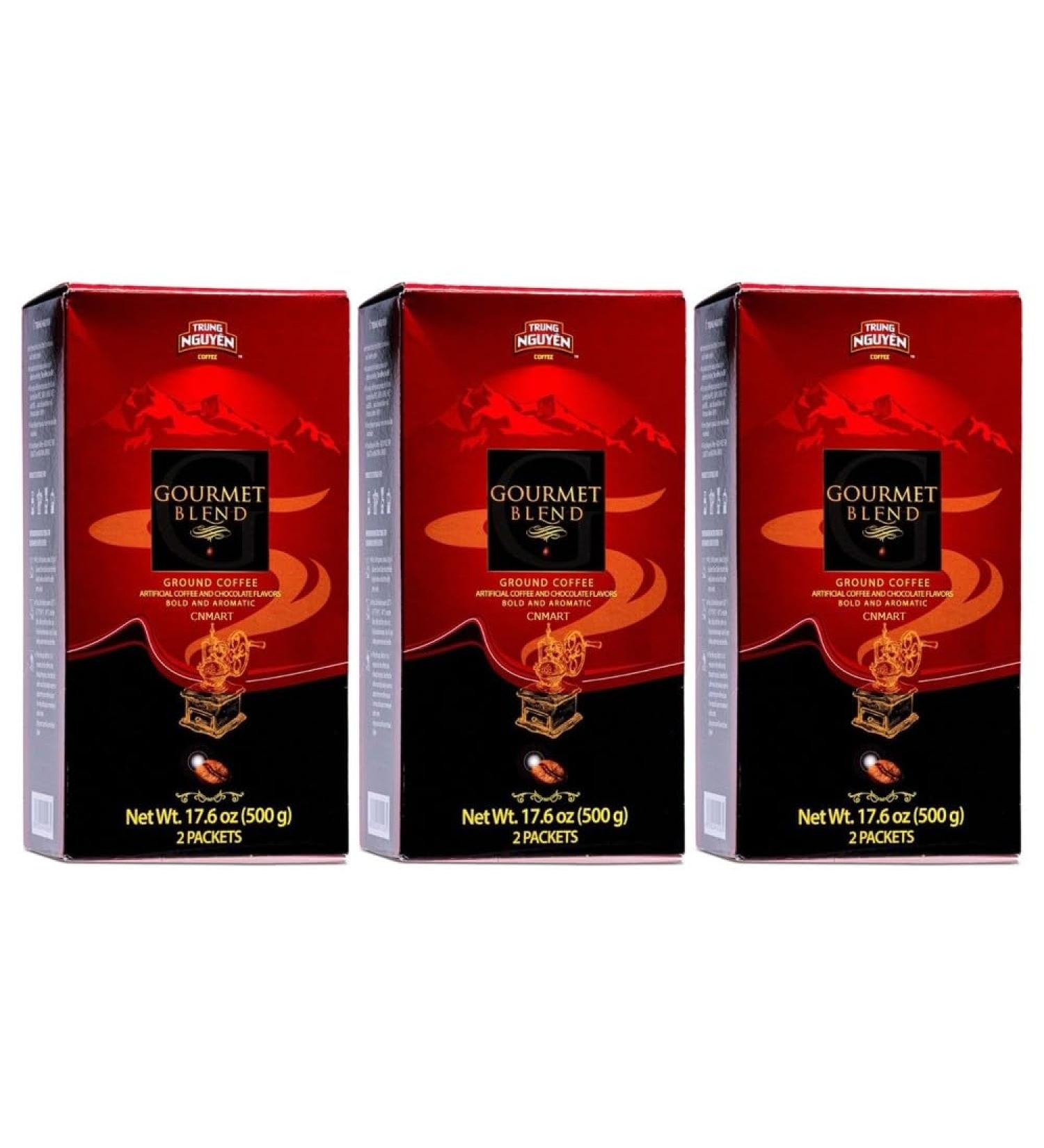 Trung Nguyen Coffee Gourmet Blend Vietnamese Ground Coffee Artificial Coffee and Chocolate Flavours 500g (Pack of 3) by CNMART - Buy Online on GoSupps.com