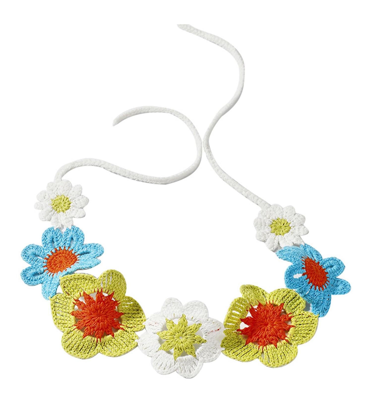 amangul Ethnic Crochet Headband Bohemian Bandanas Headpiece Knitting Flower Tiaras Wide Hairband Women Gypsy Fashion Accessory - Buy Online on GoSupps.com