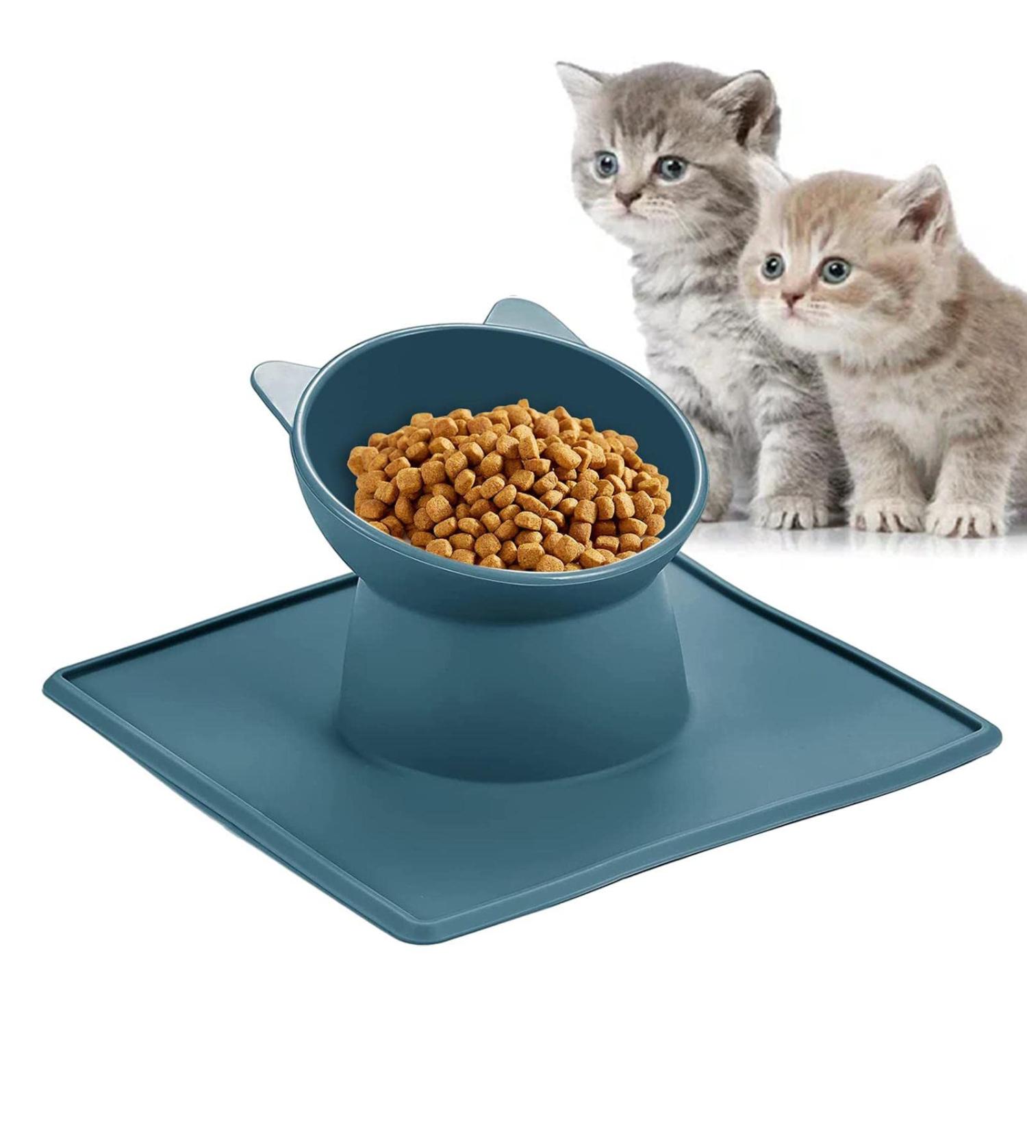 Elevated Cat Bowls - Elevated Cat Feeding Bowl Anti Vomiting - Cat Feeding Bowl Bunny Small Dog Pet Indoor Cats Food Feeding Dish Pochy Blue - Buy Online on GoSupps.com