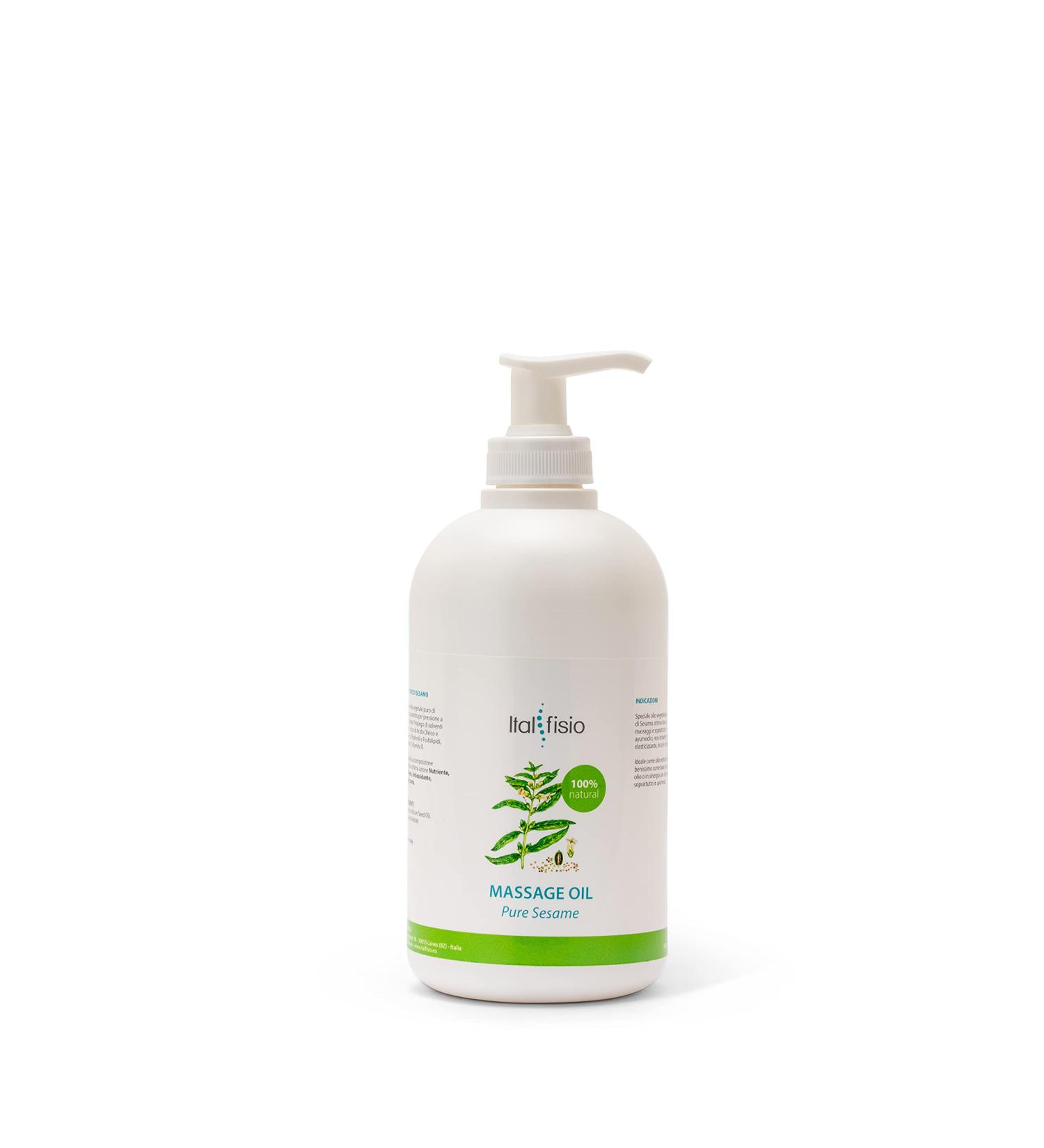 Italfisio Professional Massage Oil - 100% Sesame Oil (500 ml) for Face & Body Aromatherapy - International Shipping Available - Buy Online on GoSupps.com