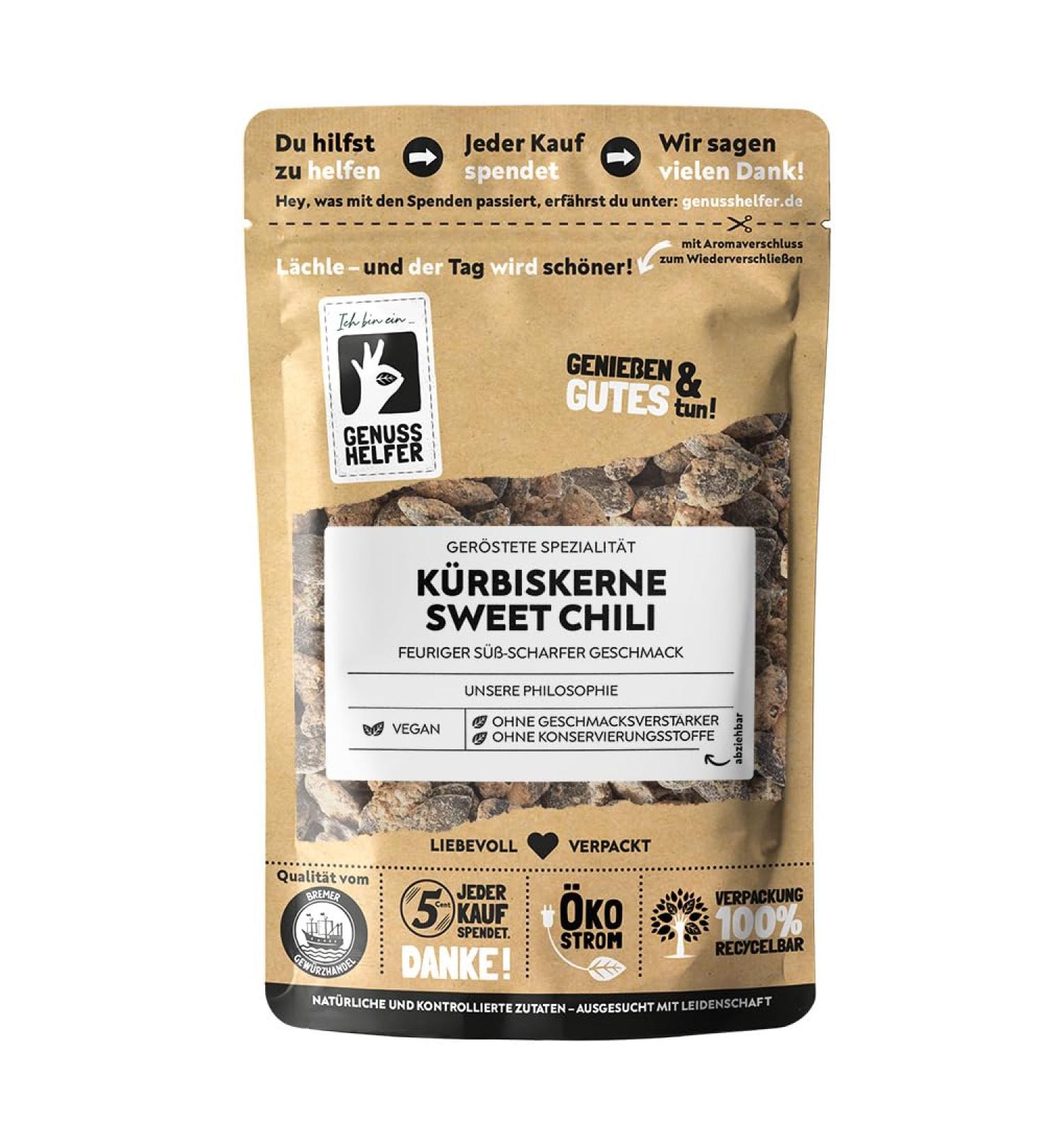 Buy Bremer Gew rzhandel Pumpkin Seeds Sweet Chili - Roasted Vegan 100g | Sweet & Spicy Flavor - Buy Online on GoSupps.com