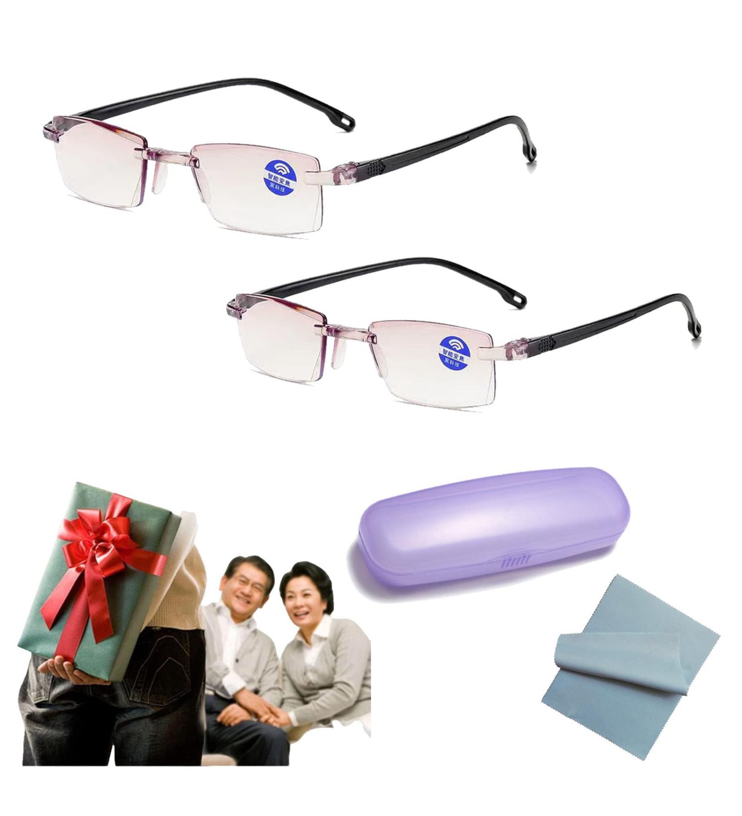 Twaynorb Sapphire Anti Blue Light Reading Glasses - Dual Focus High Hardness for Ages 50-55 - 2 Pairs - Buy Online on GoSupps.com