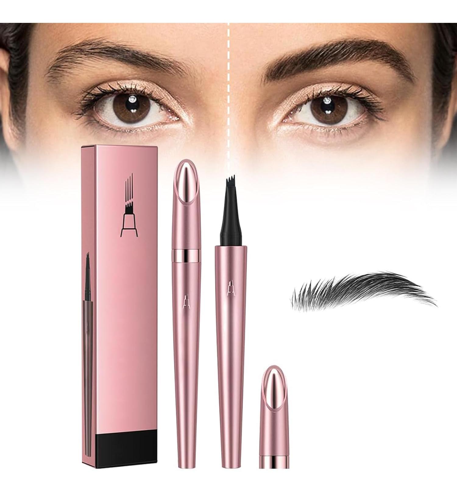 Magic Eyebrow Pencil 4-Tipped Precise Brow Pen 3D Waterproof Microblading Eyebrow Pencil Contouring Pen Waterproof Natural Fine Stroke Magic Eyebrow Pencil for Women and Gril (Light Brown) Black - Buy Online on GoSupps.com