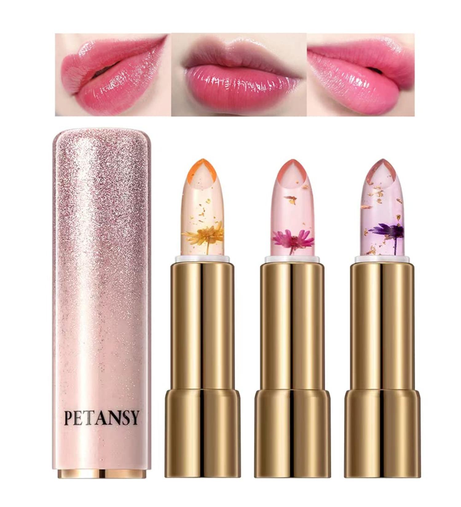 Petansy Flower Lipstick Set - Color Changing Magic Jelly Lipstick - Moisturizing pH Lip Balm Set - Buy Online on GoSupps.com