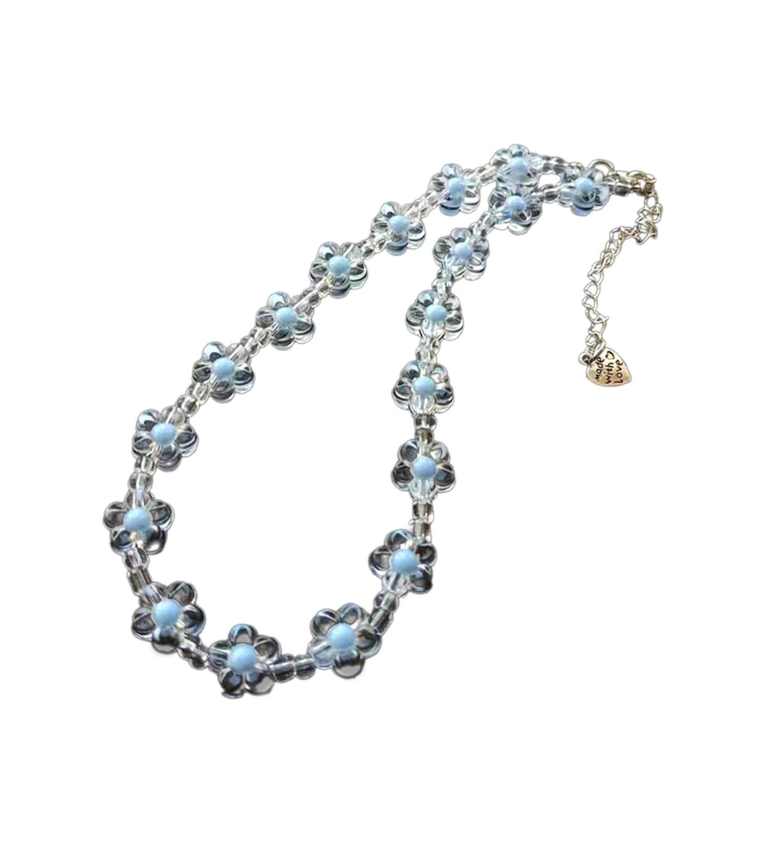 VSilay Colorful Beads Chain Choker Necklace - Trendy Rainbow Flower Neck Jewelry for Fashionable Outfits | International Shipping - Buy Online on GoSupps.com