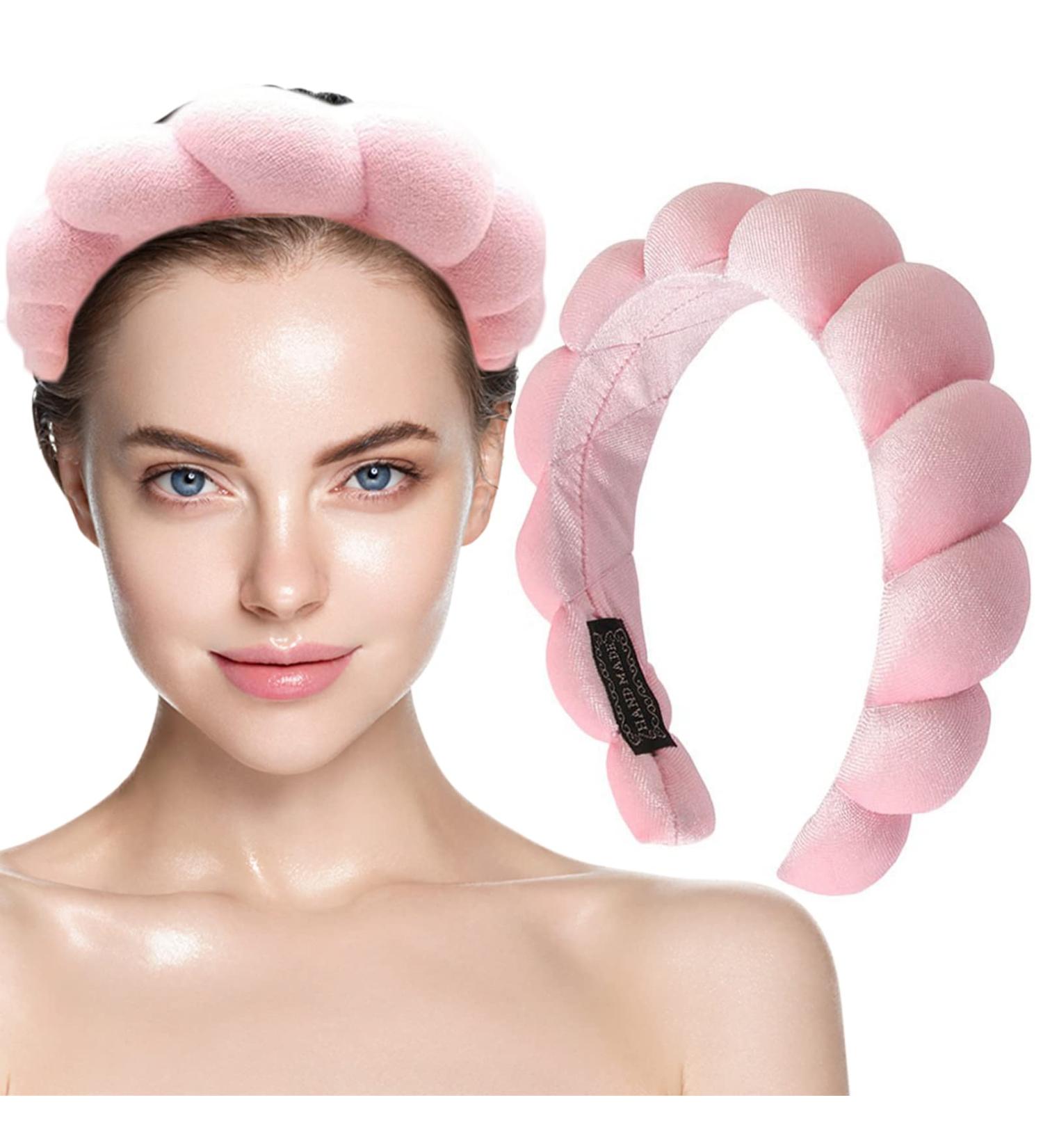 Puffy Makeup Headband Spa Headband for Women Sponge & Terry Towel Cloth Fabric Versed Headbands Hair Accessories for Skincare Yoga Face Washing Makeup Removal Shower and Facial Mask - Buy Online on GoSupps.com