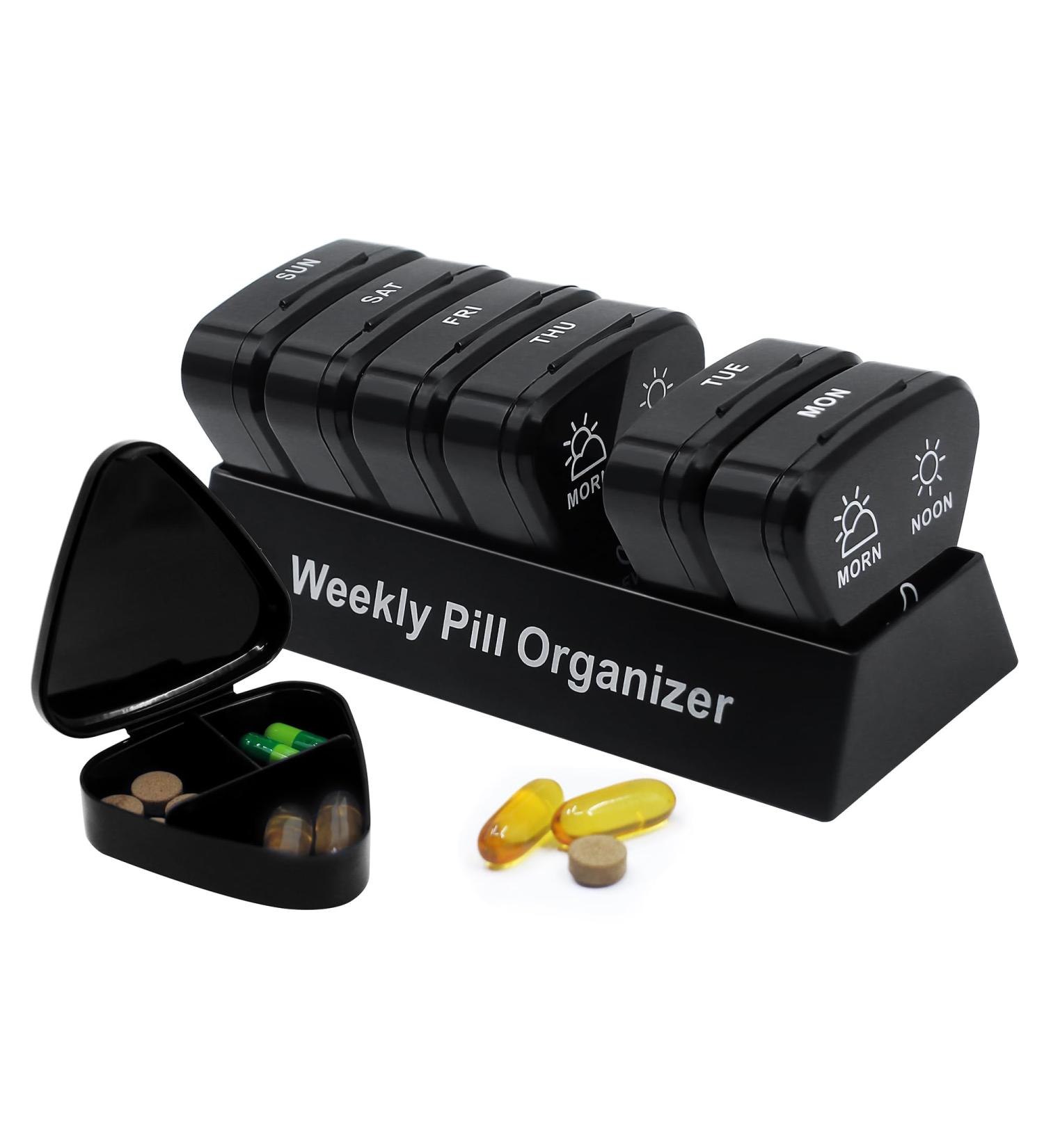 Daily Pill Organizer 3 Times a Day | Weekly Travel Pill Case for Vitamins & Supplements - Buy Online on GoSupps.com