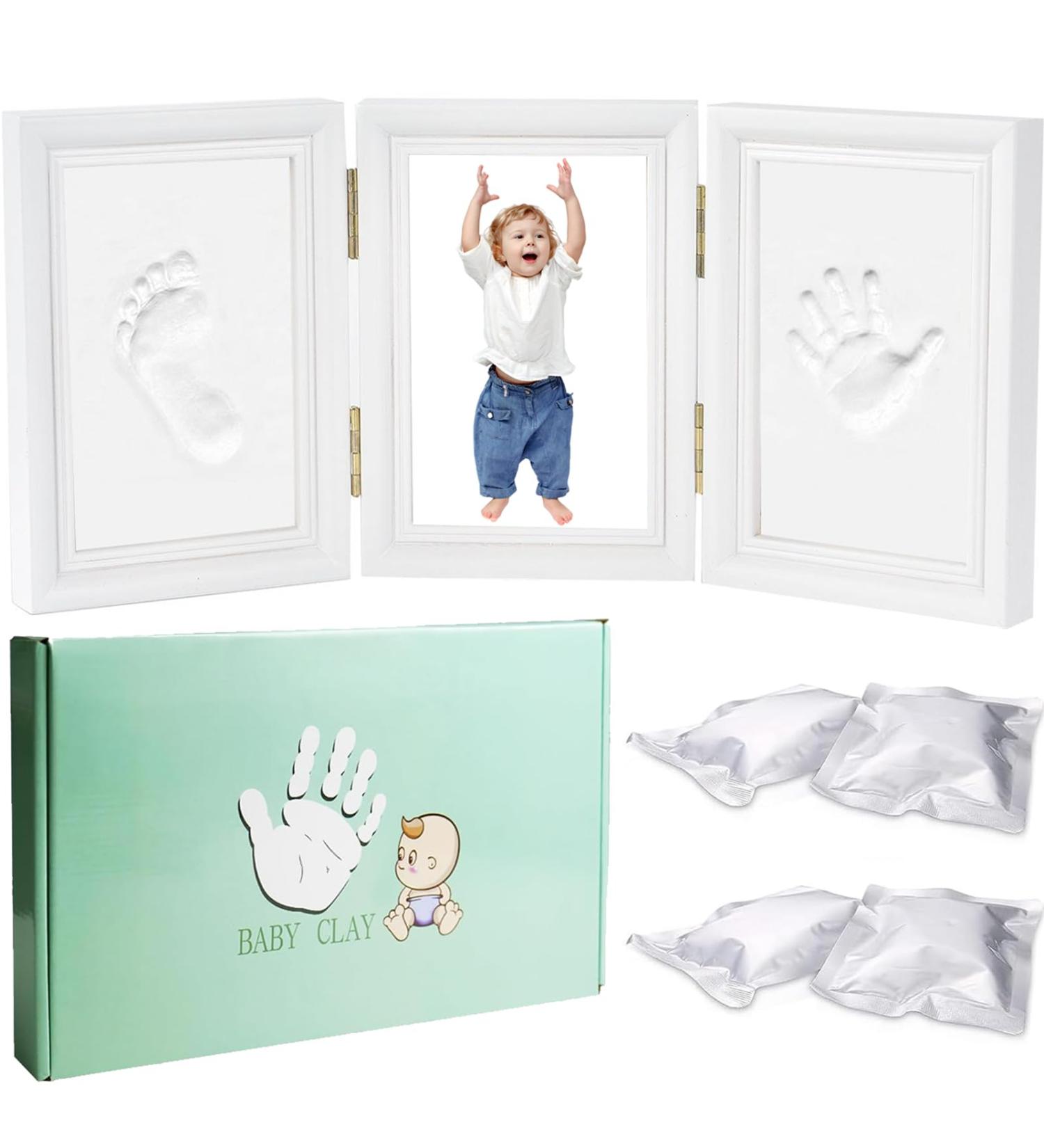 Bizcasa Baby Footprint Set & Handprint Frame - 3 in 1 Baby Picture Frame for Photos Gifts & Keepsakes | Perfect Baby Shower & Newborn Gift - Buy Online on GoSupps.com