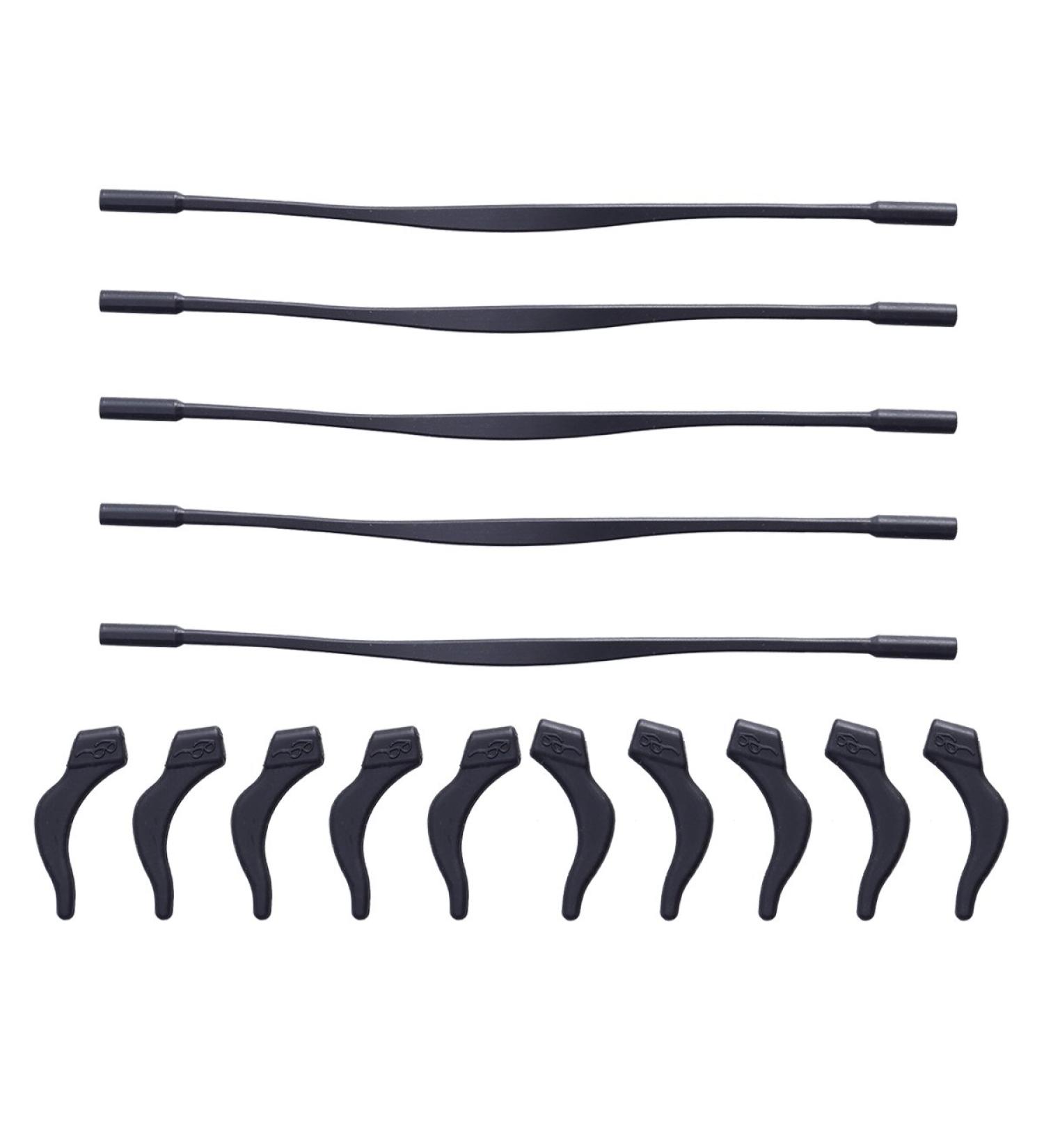 Rosenice 5PCs Silicone Glass Cord Sunglasses Retainer for Kids - Anti-Slip Elastic Eyewear Holder with Ear Hooks - Dark Blue & Black - Buy Online on GoSupps.com