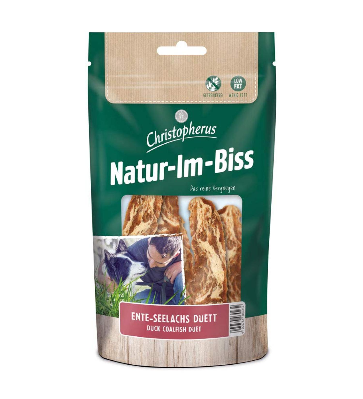 Christopherus chew sticks for dogs duck-pollock duet warm air dried natural bite 70 g