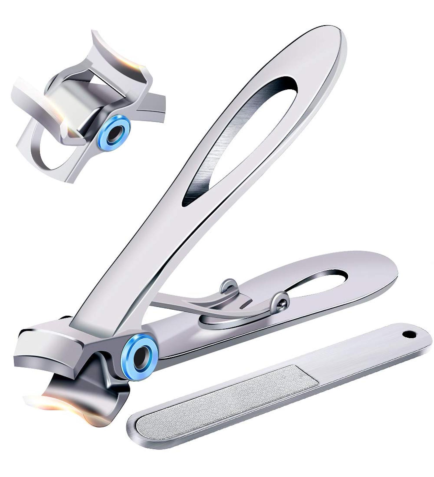 Pretty Diva Wide Jaw Toenail Clippers for Thick Nails - Stainless Steel, Heavy Duty, Extra Large & Easy Grip - Ideal for Seniors & Elderly - Silver - Buy Online on GoSupps.com