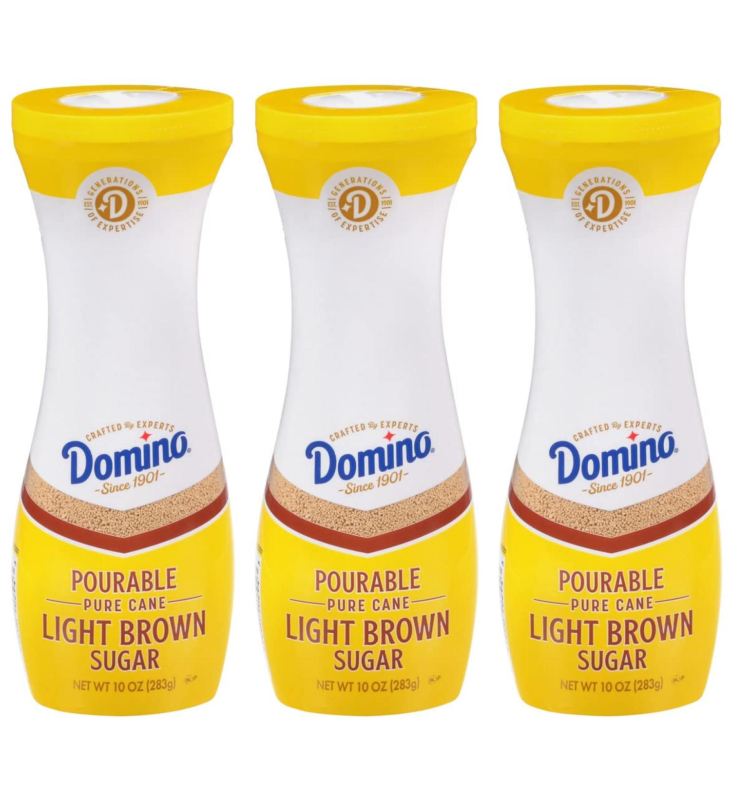 Domino Pourable Pure Cane Light Brown Sugar 10 oz - Pack of 3 - Buy Online on GoSupps.com