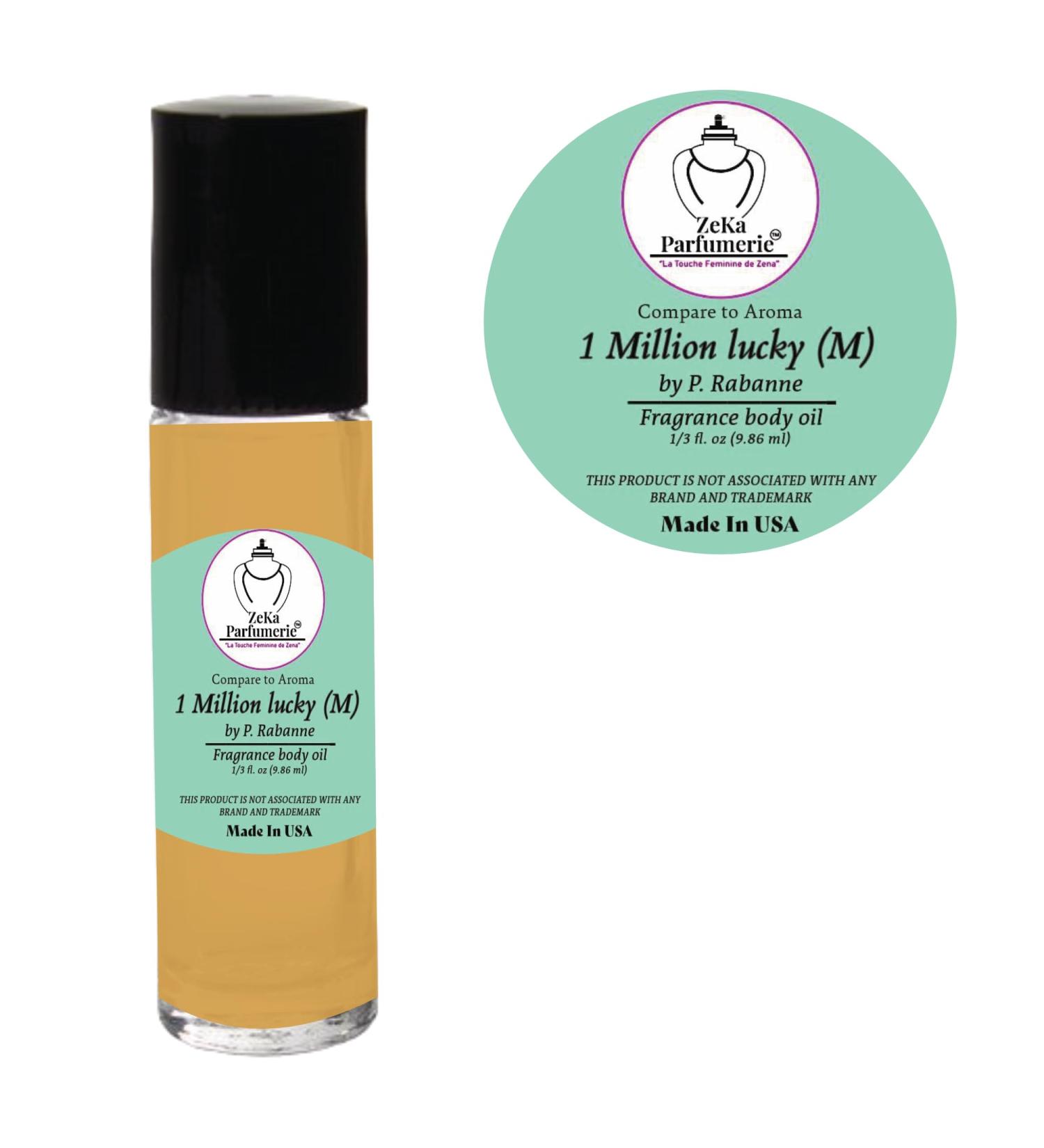 1 Million Lucky by P. Rabanne - Men s Fragrance Body Oil Roll-On (1/3 oz) | Compare to Aroma | International Shipping - Buy Online on GoSupps.com