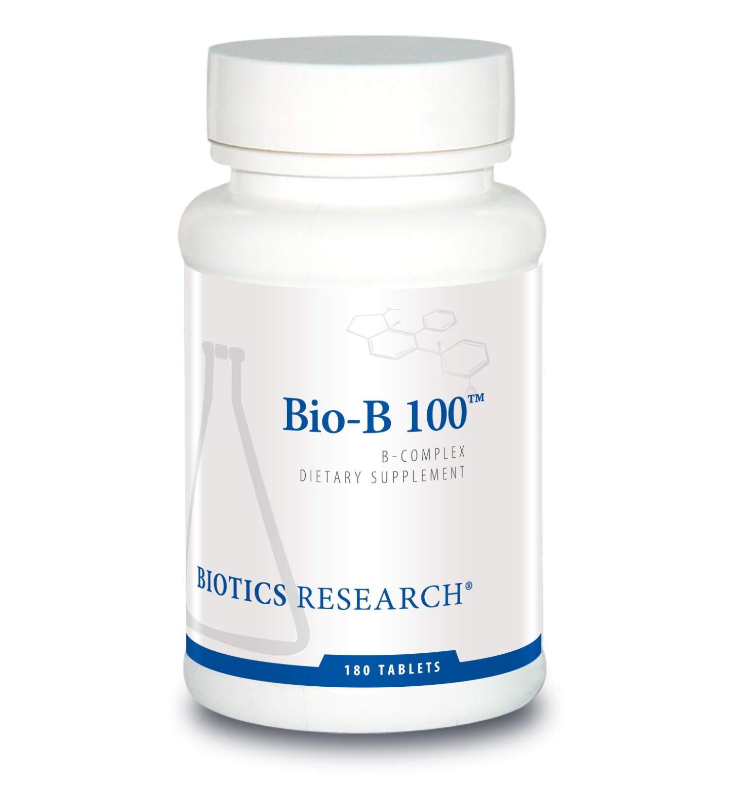BIOTICS Research Bio B 100 Vitamin B Complex - 180 Tablets: Promotes Energy & Health - Buy Online on GoSupps.com