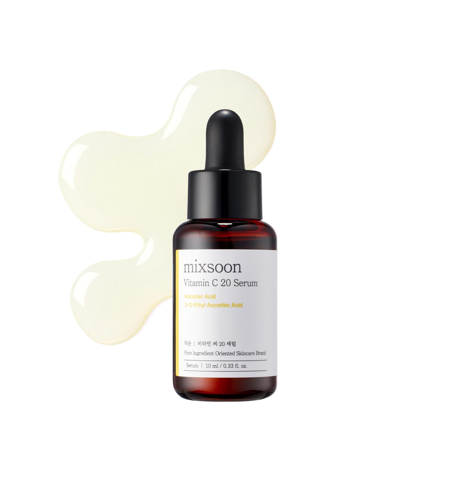 mixsoon Vitamin C 20 Serum - 20 Vitamin C Derivatives Gentle Formula for Radiant Even-Looking Skin 10ml / 0.34 fl. oz. Korean Glass Skin Care - Buy Online on GoSupps.com