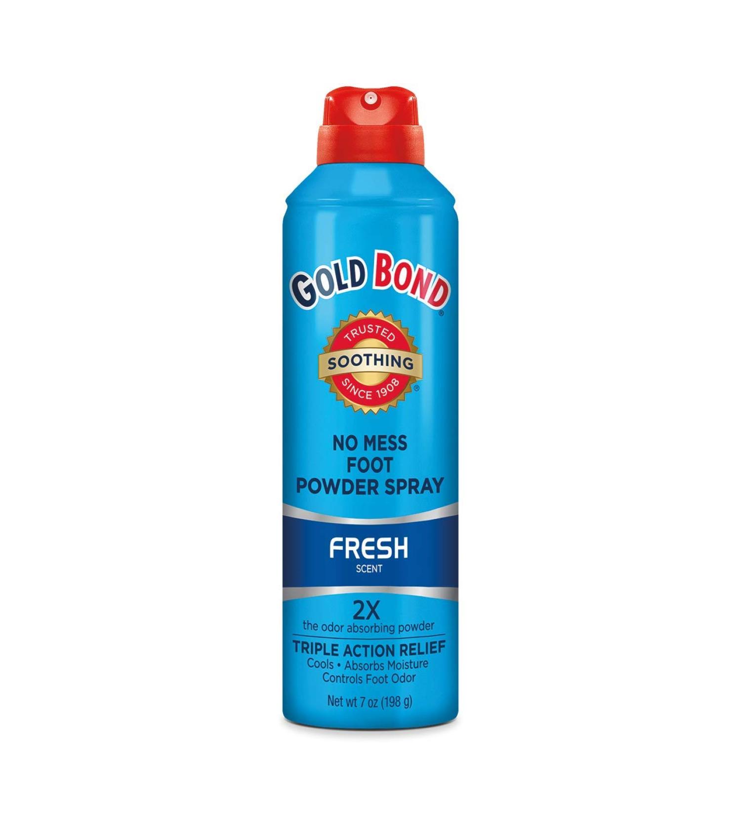Gold Bond No Mess Talc-Free Foot Powder Spray - 7 oz - Fresh - Buy Online on GoSupps.com