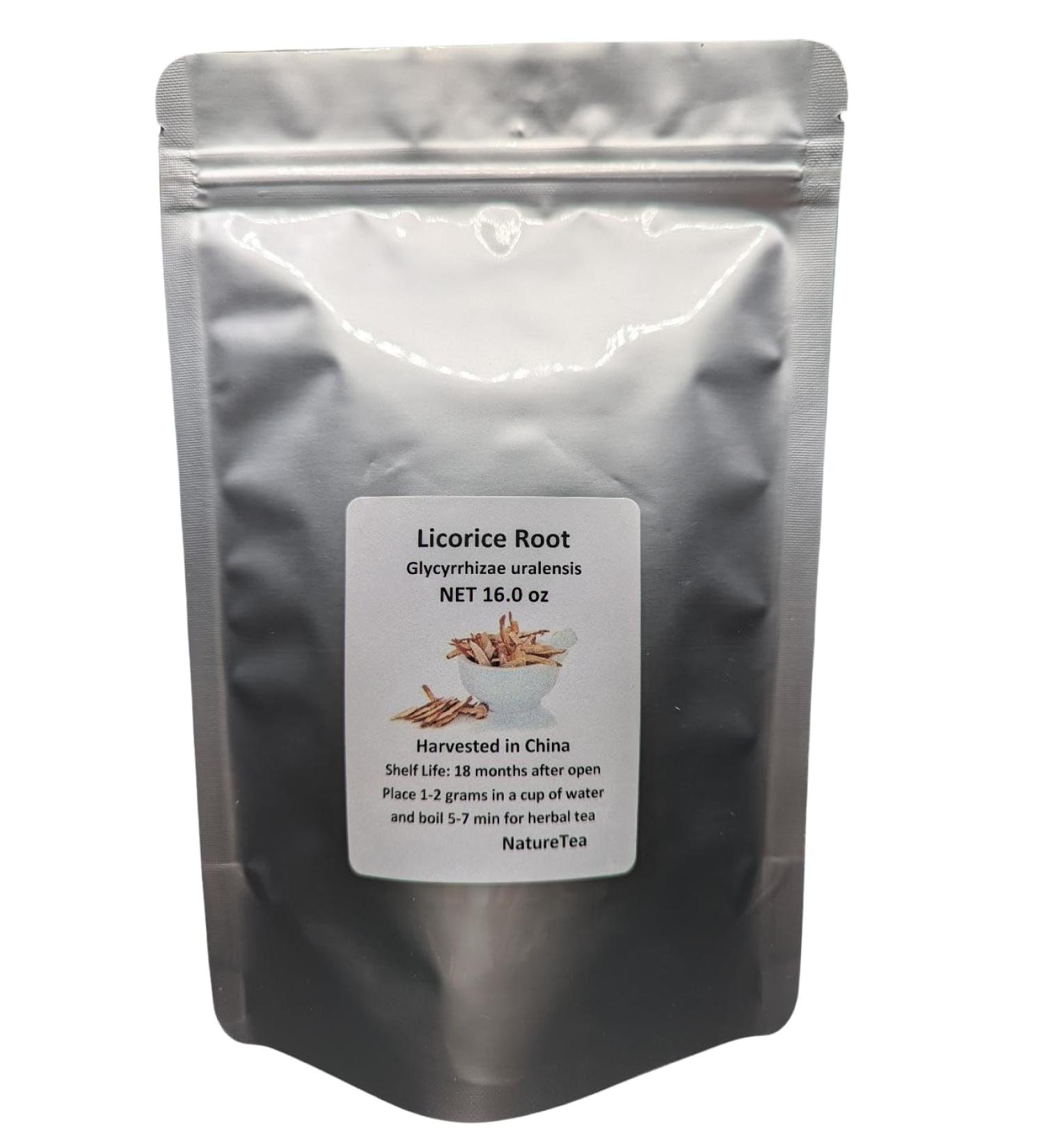 Nature Tea Licorice Root - Radix Glycyrrhizae Uralensis Loose Root Slice 16 oz (1.0 lbs) - Buy Online on GoSupps.com