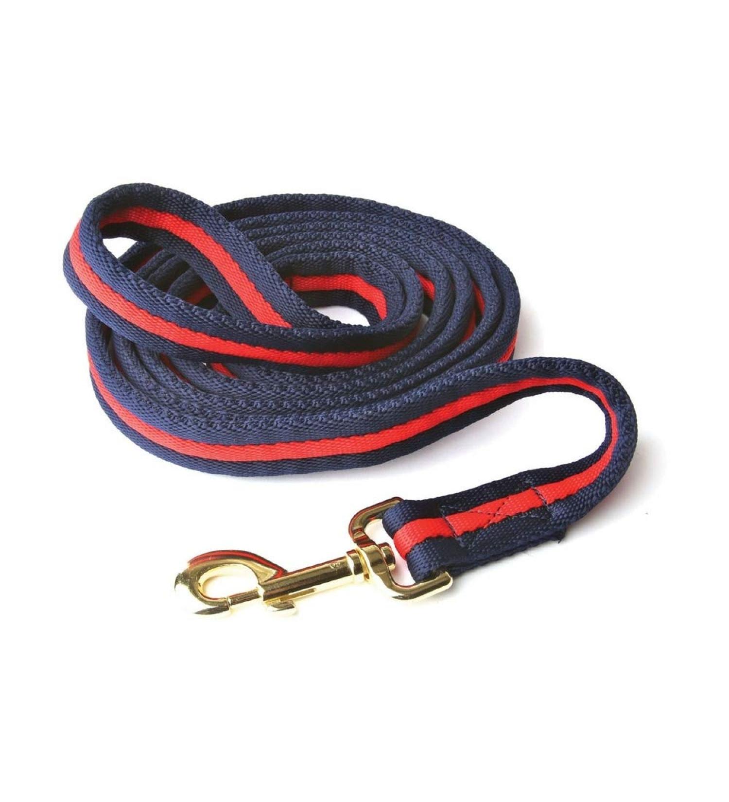 Hy Soft Webbing Lead Rein without Chain - Navy/Red - 2m - Buy Online on GoSupps.com