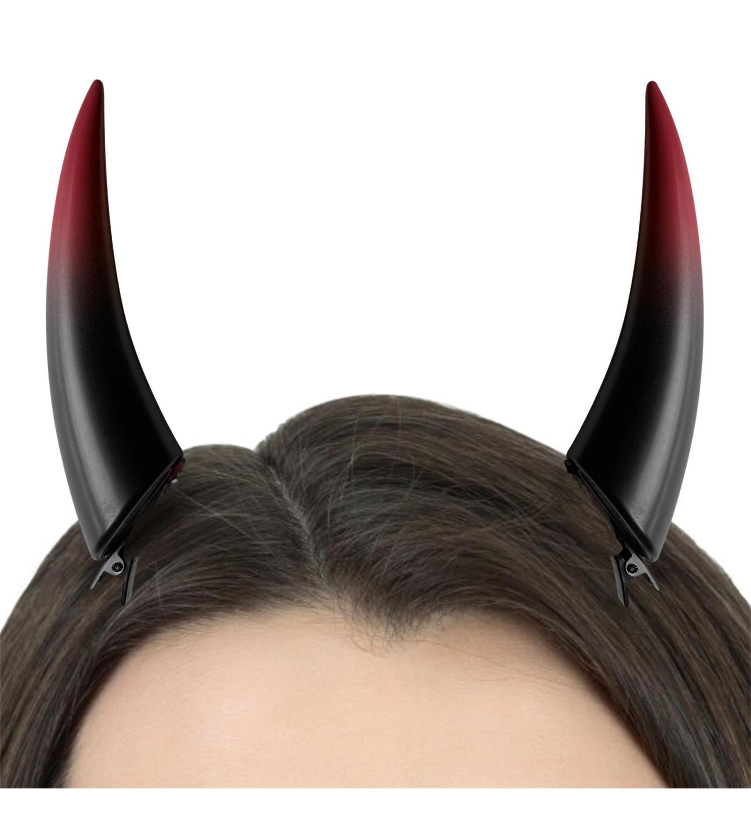 Ghost Forehead Horns - Devil Costume Women Demon Vampire Headpiece - Women Demon Vampire Headpiece Halloween Hair Clips Funny Devil Horns for Women Men Red - Buy Online on GoSupps.com
