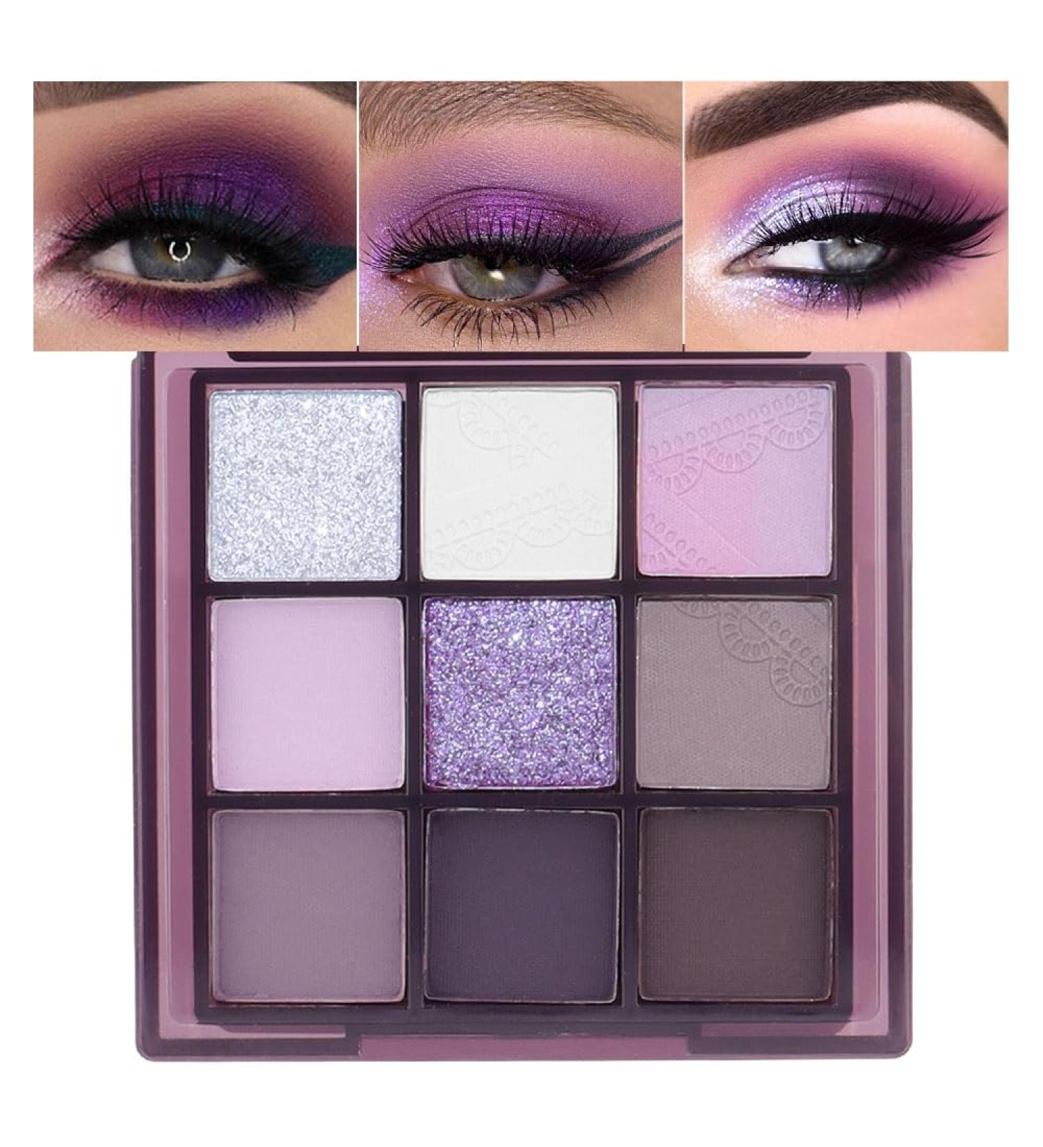 9Colors Eye Shadow Palettes Makeup Dark Purple Plum Lavender Mauve Black Smoky Eyeshadow Palette for Older Women Natural Powde Eye Shadows Waterproof Long Lasting Naturing-Looking 9Colors-Dark Purple Plum Lavender - Buy Online on GoSupps.com