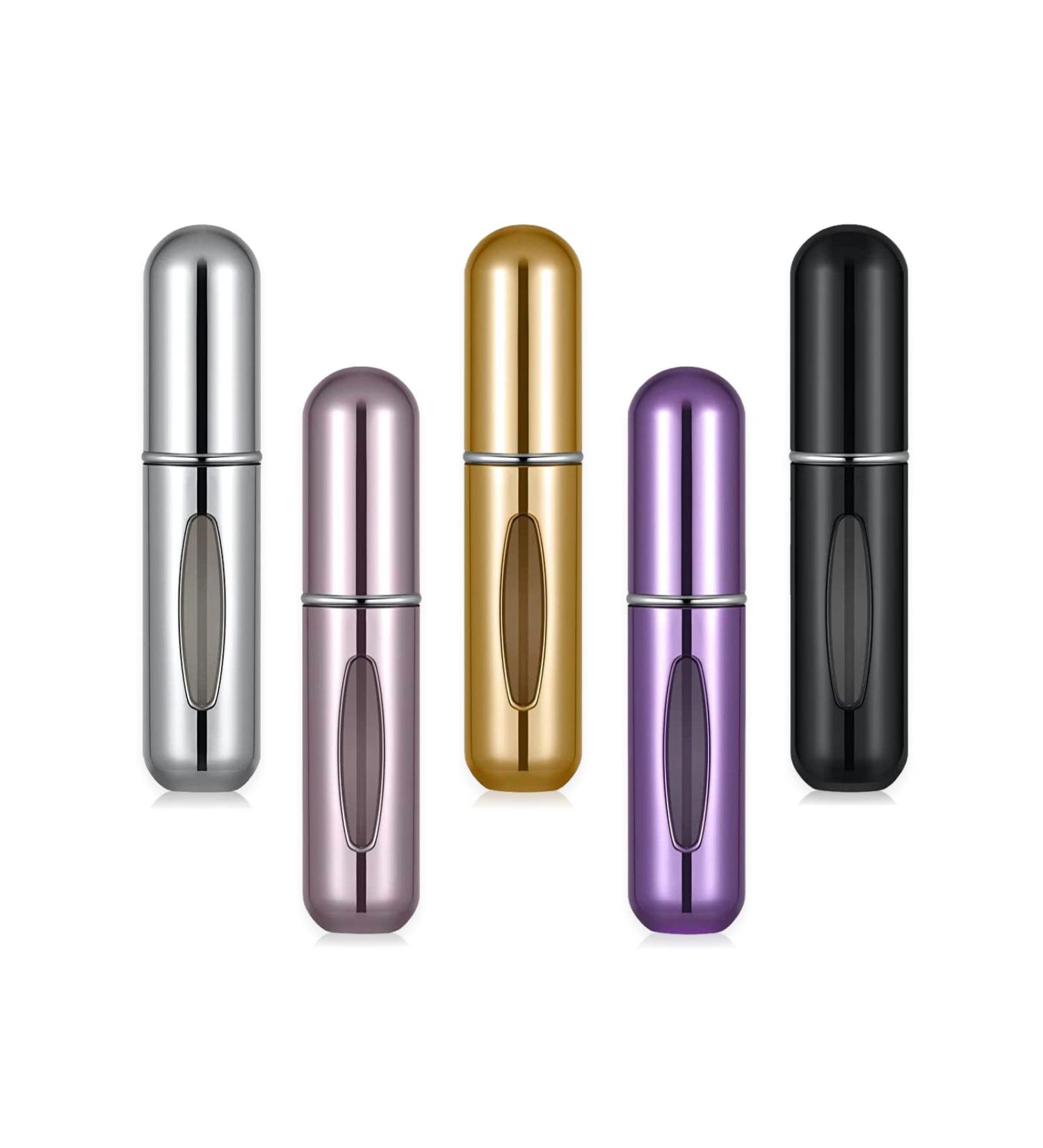 DEPOZA Mini Perfume Travel Bottle Set - 5 Refillable Portable Spray Atomizers, 5ml/0.2oz Classic Fragrances - Buy Online on GoSupps.com