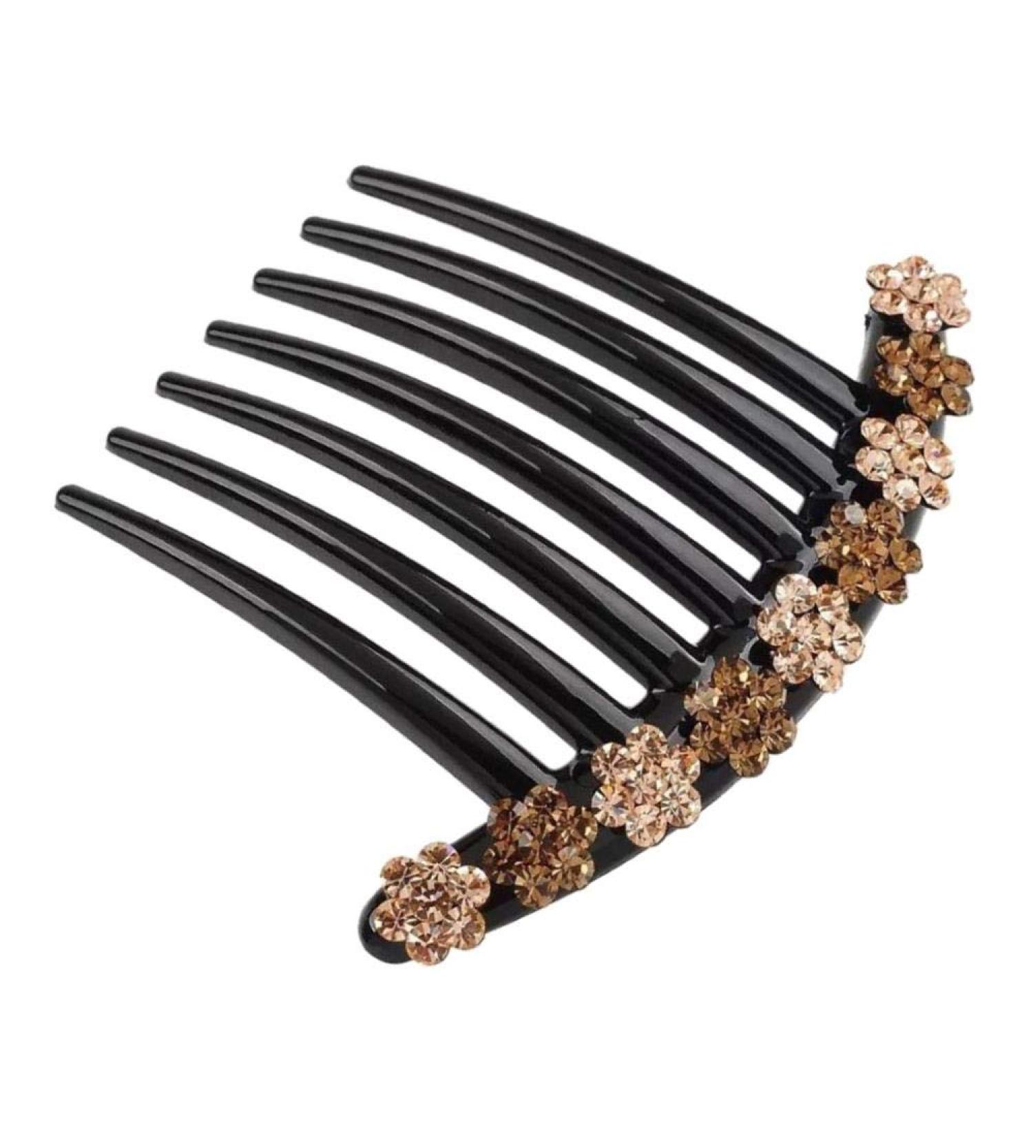 Chic Rhinestone Flower Hair Accessories | Champagne Hair Comb & Clips for Glamorous Styling - Buy Online on GoSupps.com
