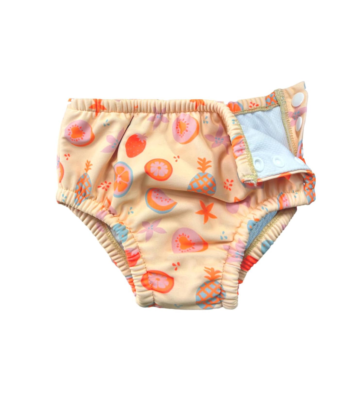 Wevswe Baby Swimming Pants for Girls | UPF 50+ Washable Diaper for Toddlers | Absorption Agent | 18-24 Months | Orange Fruits - Buy Online on GoSupps.com