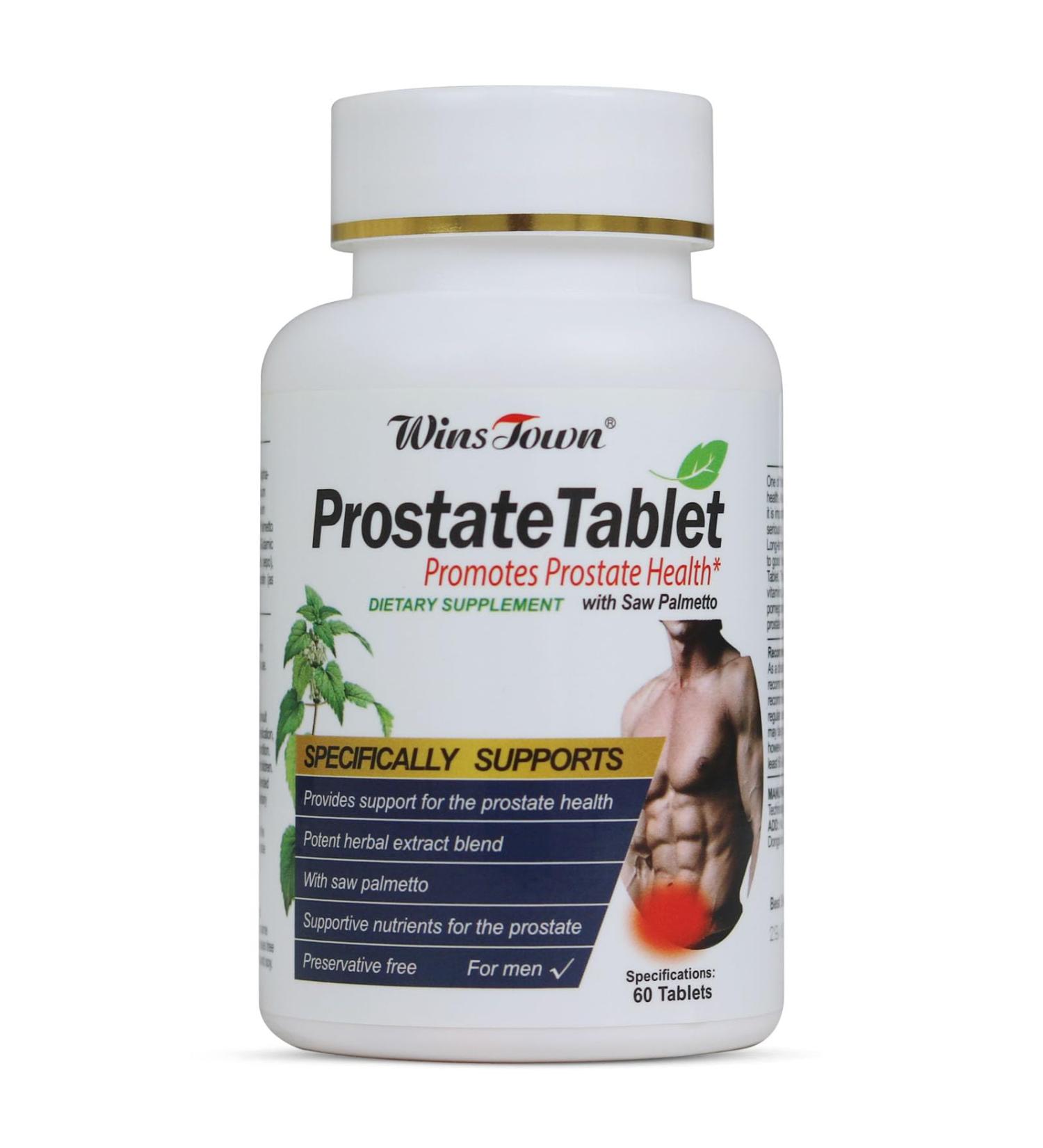 Wins Town Prostate Pills Saw Palmetto Prostate Health Supplements for Men Support Hair Health Urinary Tract & Bladder Control 60 Tablets - Buy Online on GoSupps.com