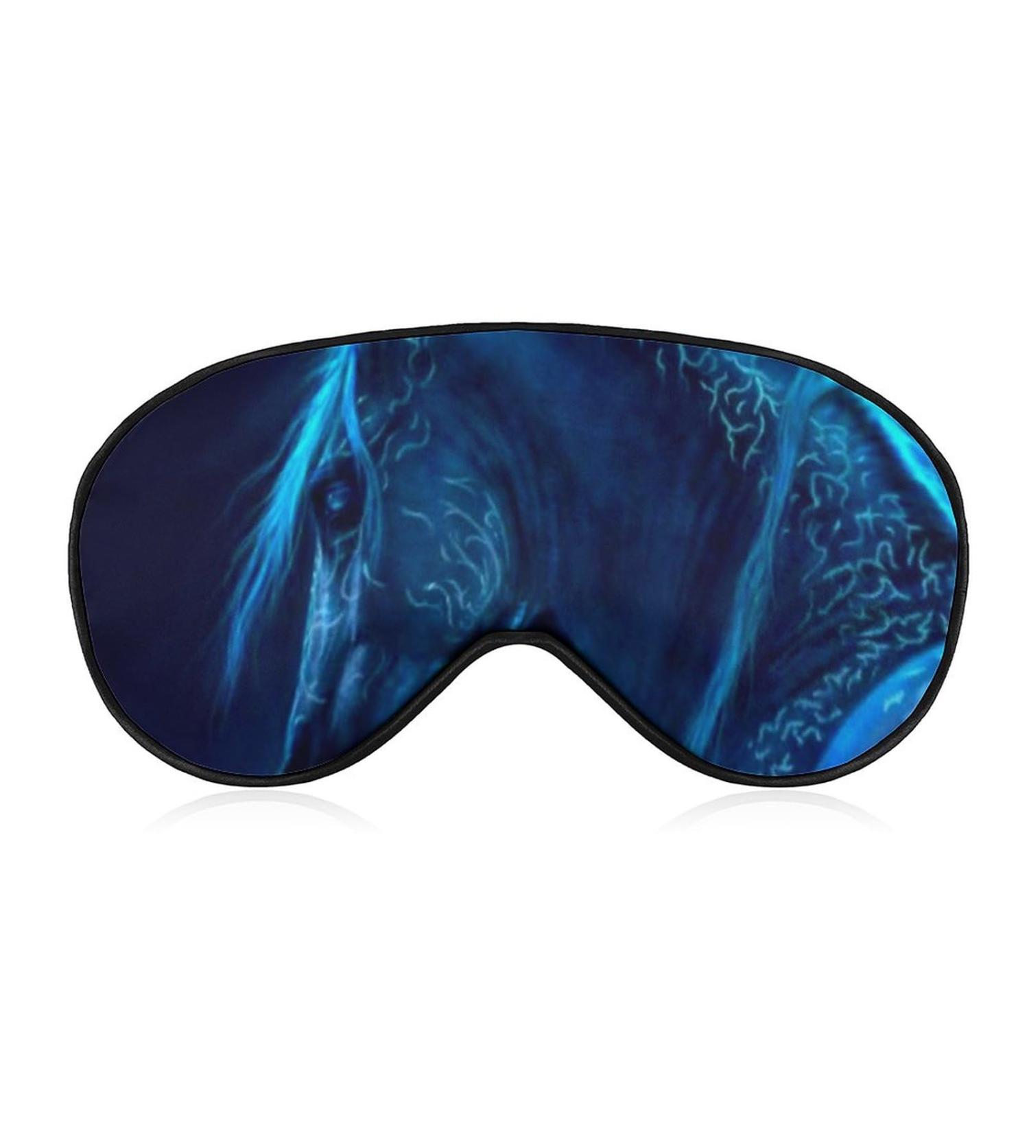 Blue Fantasy Horse Sleep Mask - Adjustable Eye Cover for Sleeping, Travel, and Nap - Blocks Light for Men and Women - Buy Online on GoSupps.com