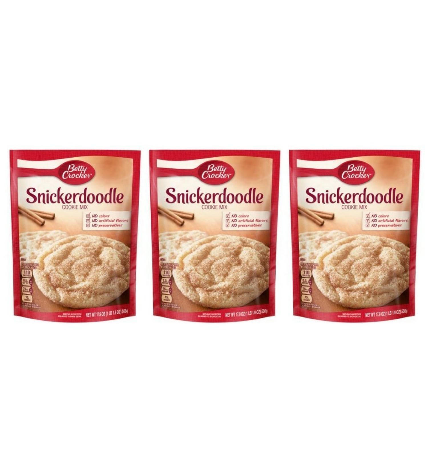 Betty Crocker Snickerdoodle Cookie Mix, 17.9 oz Snickerdoodle 17.9 Ounce (Pack of 3)