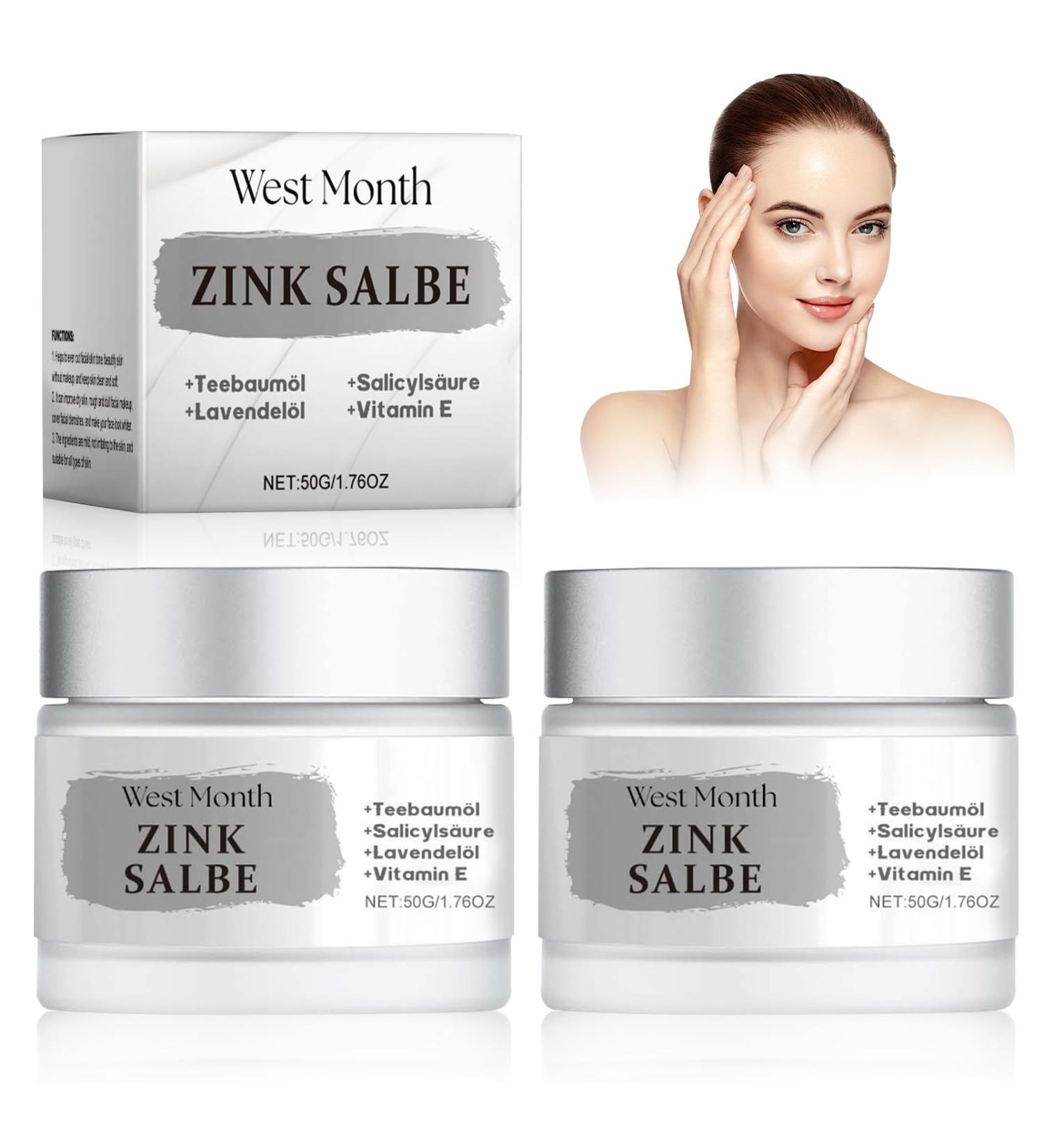 Luyuttn 2 Pieces Zinc Ointment Against Pimples with Tea Tree Oil Body Acne Cream Cream Against Pimples AntiBlackhead for Face and Buttocks Back and Thighs - Buy Online on GoSupps.com