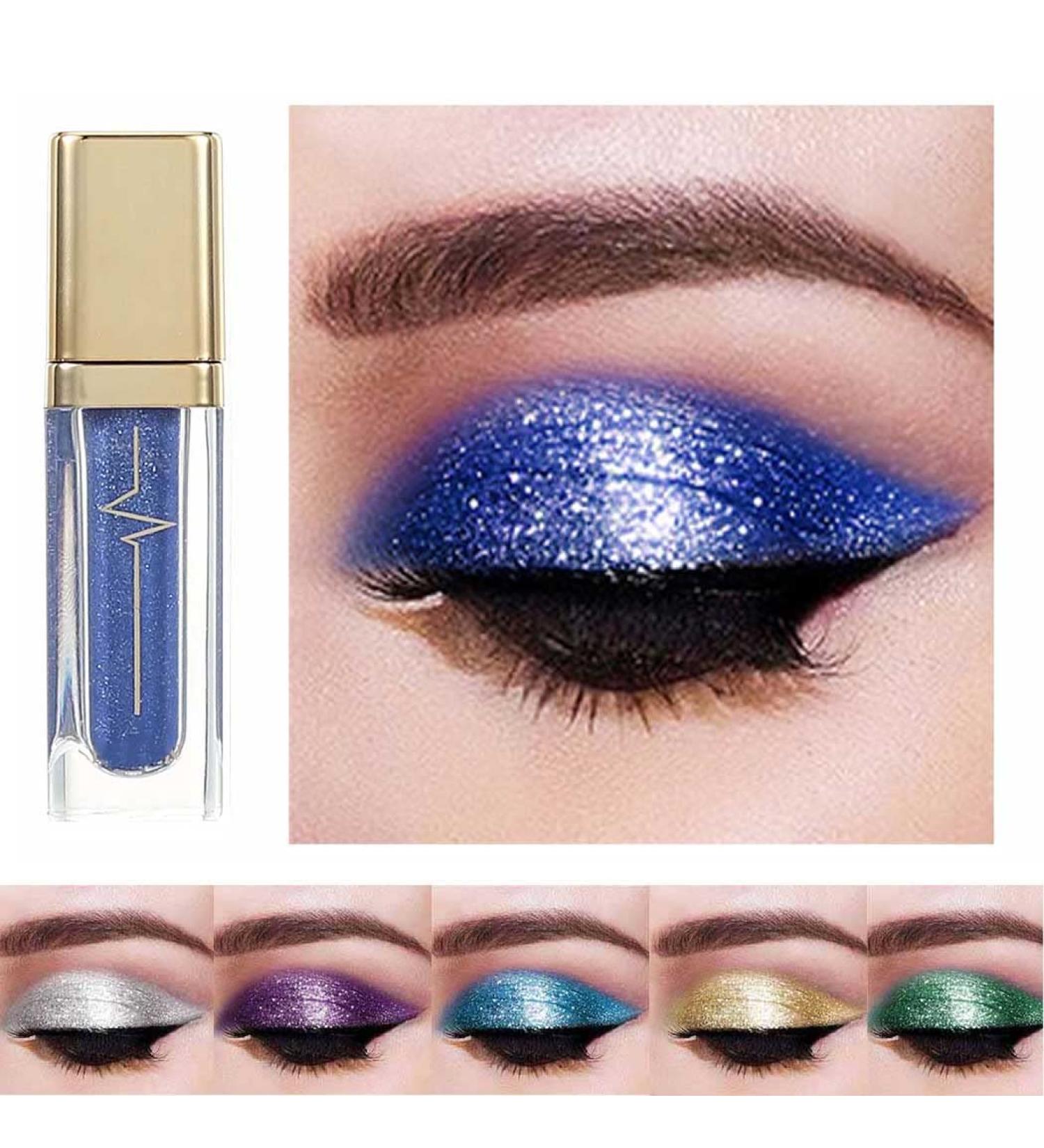 Kilshye Glitter Liquid Eyeshadow - High Pigment Metallic Eye Shadow in D- Blue 15 | Long Lasting & Waterproof Liquid Makeup for Women and Girls - Buy Online on GoSupps.com