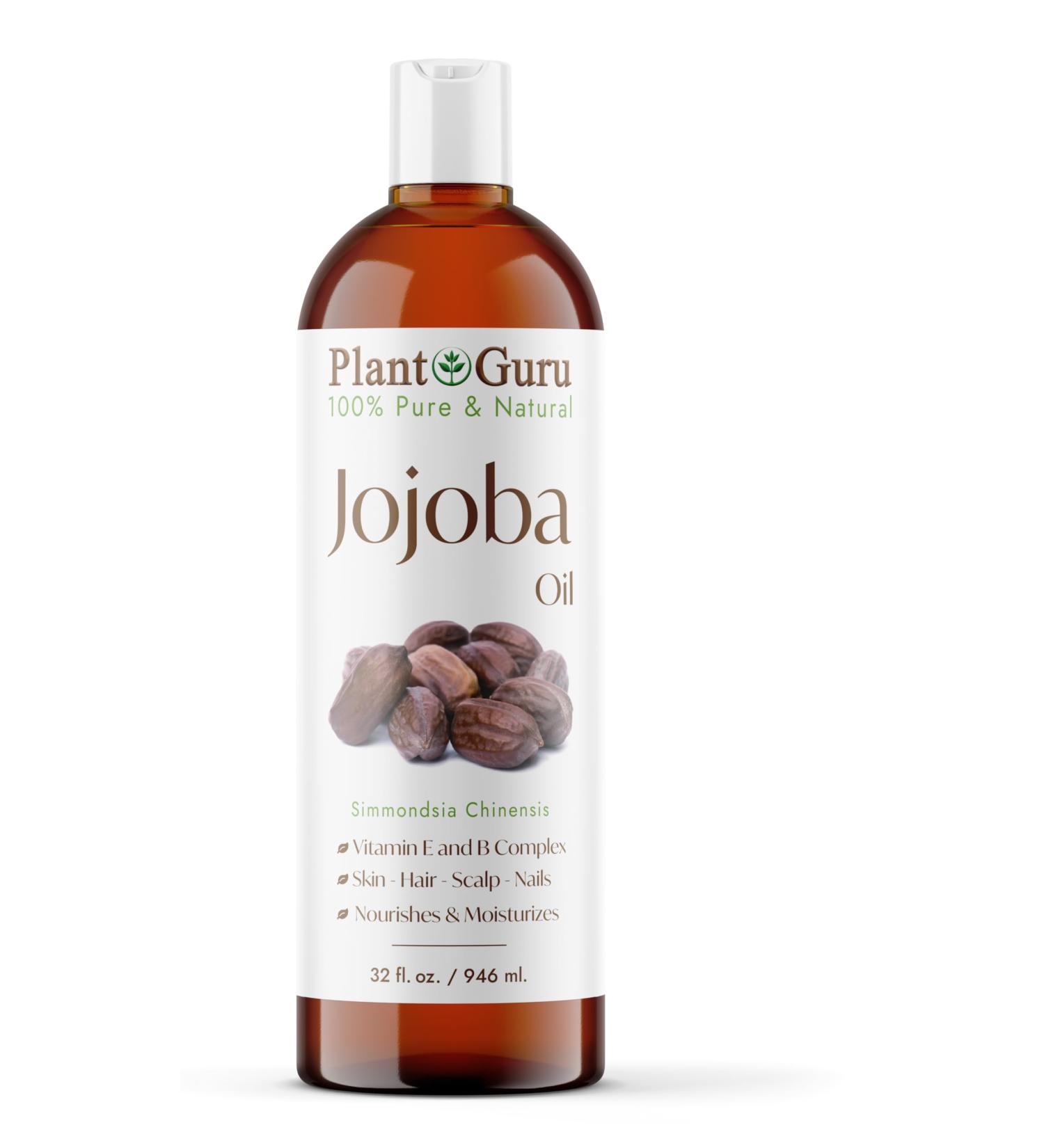 Jojoba Oil 32 fl. oz. Cold Pressed Unrefined - 100% Pure Natural Moisturizer For Skin Body Face And Hair Growth. Deeply Hydrating Carrier Oil For DIY Soap Making and Massage - Buy Online on GoSupps.com