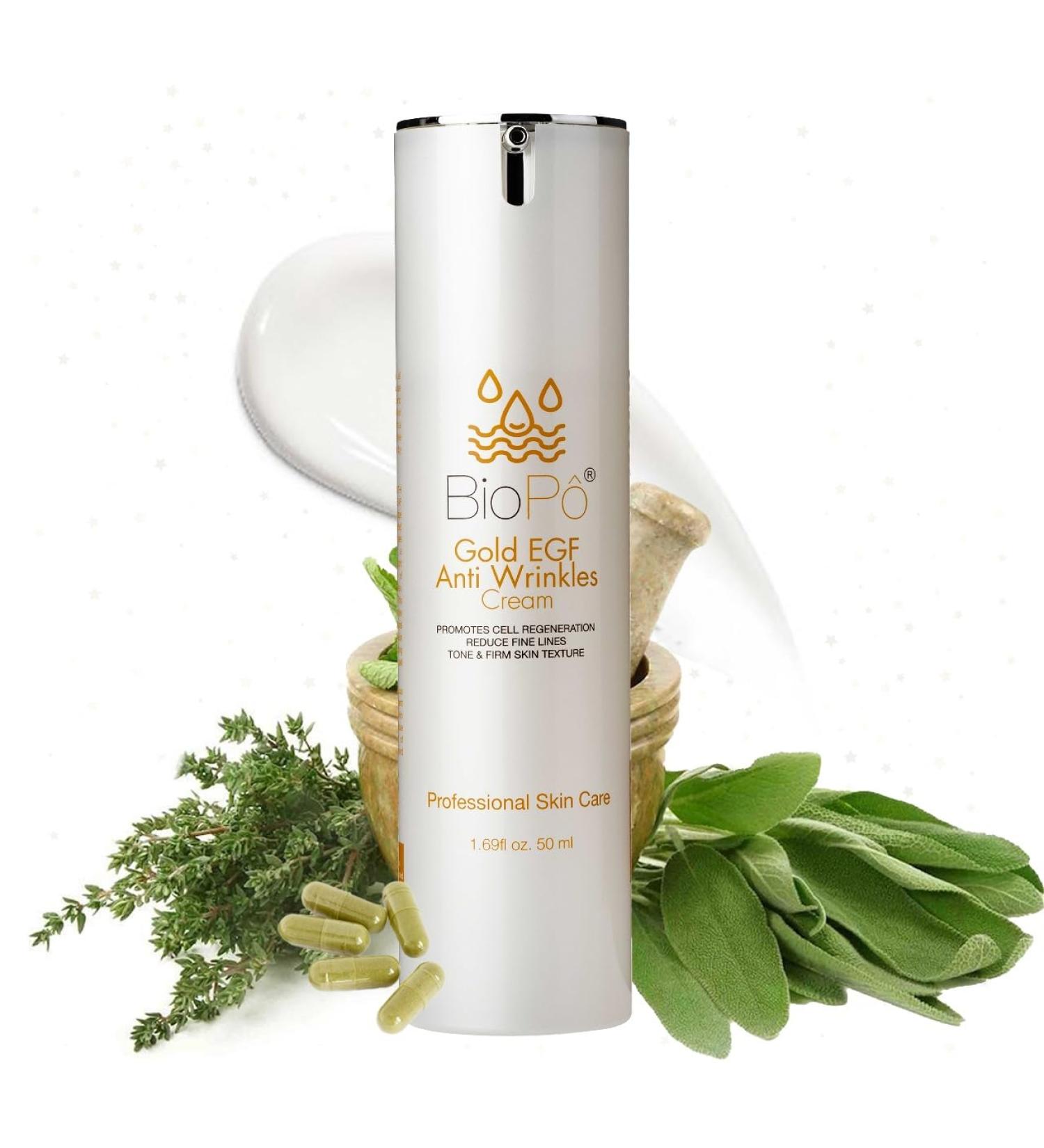 EGF Gold Anti-Aging & Anti-Wrinkle Cream Reduces Fine Lines Firms Skin Promotes Cell Regeneration with Retinol Collagen & Hyaluronic Acid 50 ml Made in USA - Buy Online on GoSupps.com