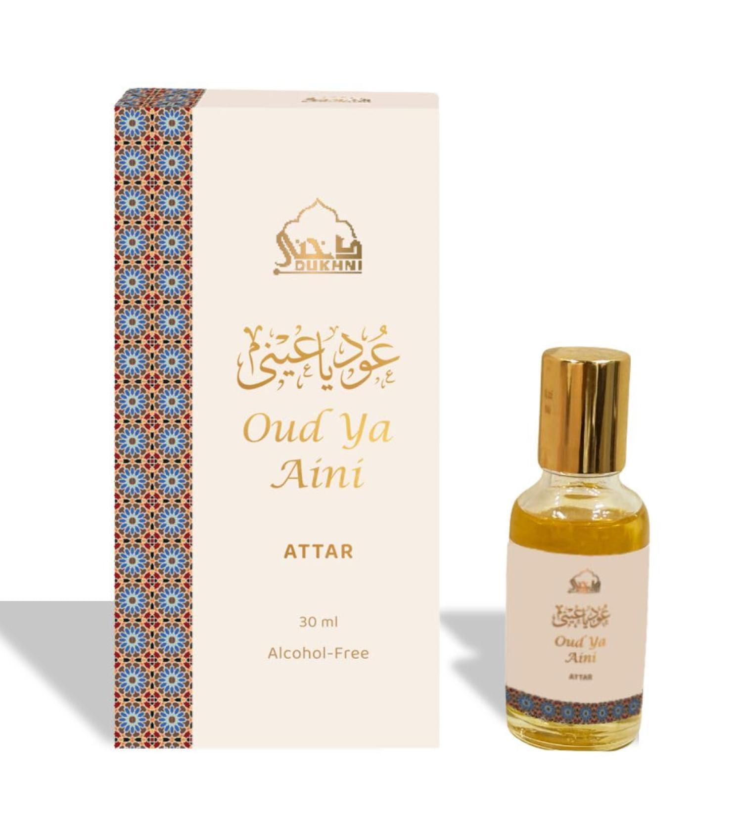 Dukhni Oud ya Aini Attar Oil Arab perfume oils for men and women | 30ml Pure roll on perfume, oud oil, woody oudH | Eid, Ramadan, Umrah Gifts, Vegan Islamic Fragrances - Buy Online on GoSupps.com