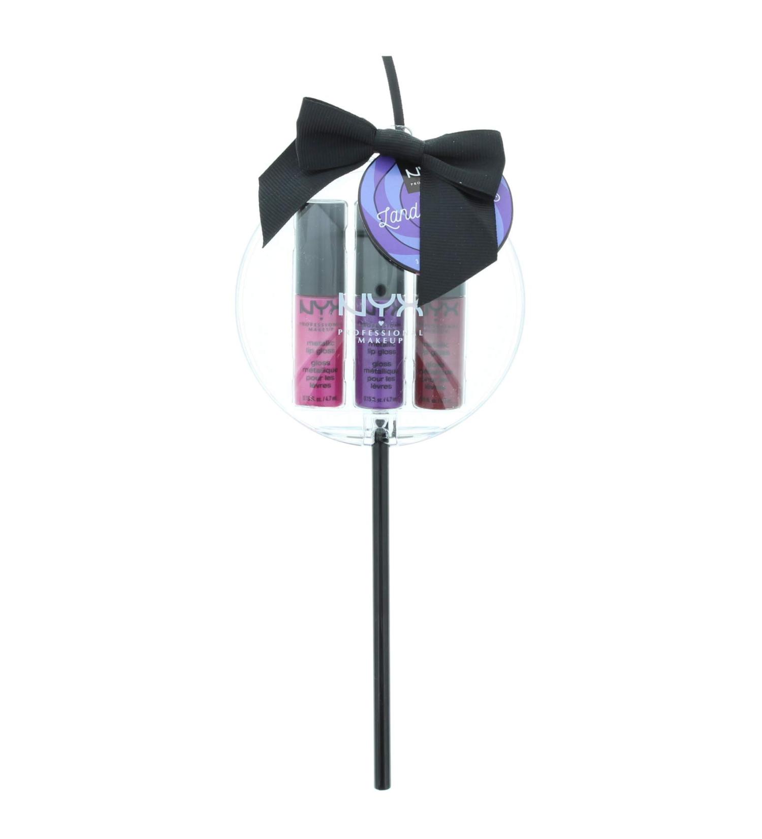 NYX Land of Lollies Metallic Lip Gloss Trio - Pink | 4.7 ml | International Shipping Available - Buy Online on GoSupps.com
