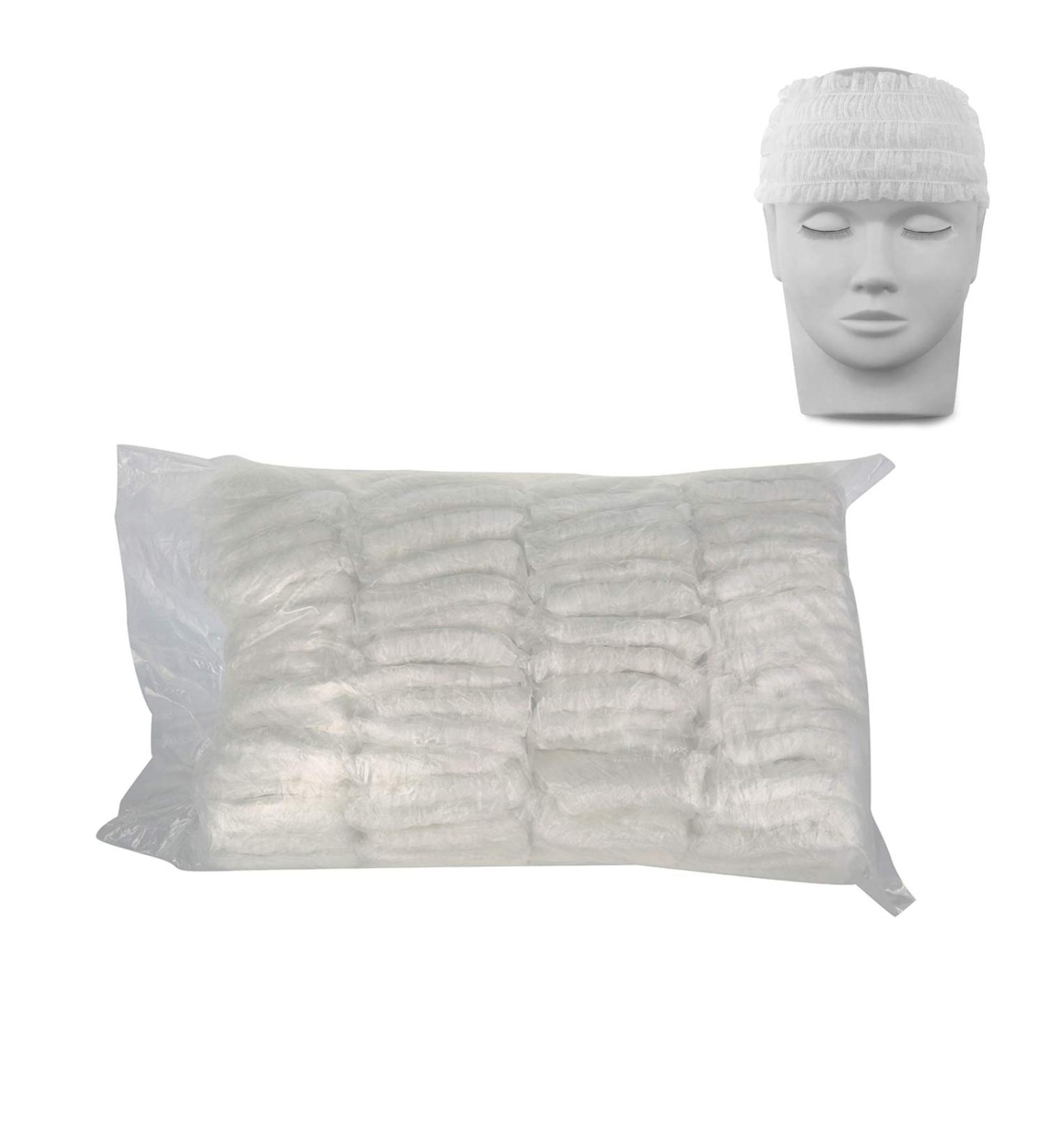 100 Pieces Non-woven Disposable Elastic Hair Wraps Disposable Hair Headbands for Home Use Hotel Spa and Hair Salon - Buy Online on GoSupps.com