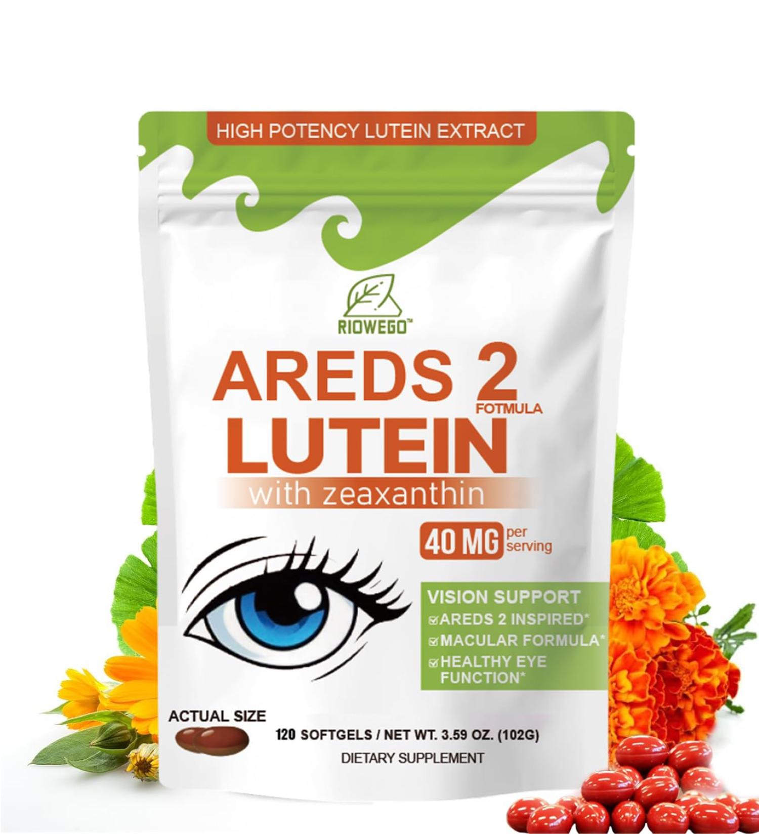 AREDS 2 + Advanced Lutein and Zeaxanthin Supplement-40mg Lutein & Zeaxanthin with Astaxanthin Omega-3 EPA DHA-Dietary Supplement for Eye Health Support Vision Support-120 Softgels 120 Count (Pack of 1) - Buy Online on GoSupps.com
