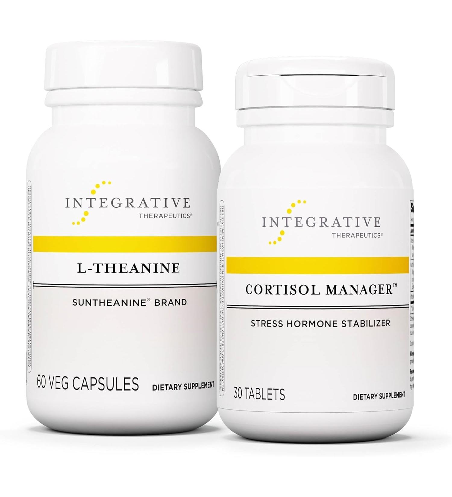 Integrative Therapeutics Bundle with Cortisol Manager 30 Tablets & L-Theanine 60 Capsules - Cortisol Manager for Stress Support with Ashwagandha* - L-Theanine to Support a Relaxed State* - Buy Online on GoSupps.com