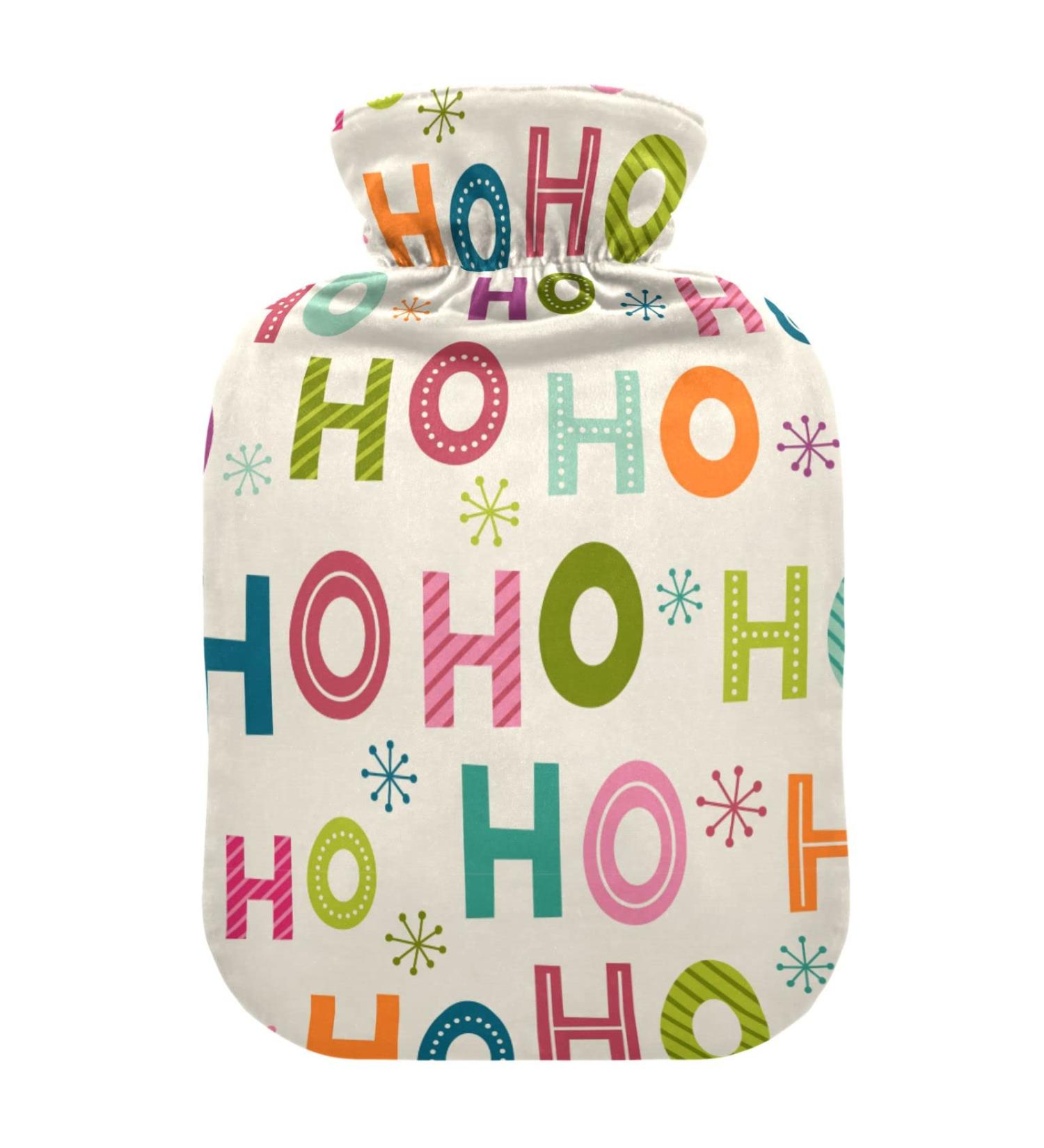 Hohoho Christmas Hot Water Bottle with Cover - 2L Heating Bottle for Pain Relief & Period Cramps | Shop Internationally - Buy Online on GoSupps.com