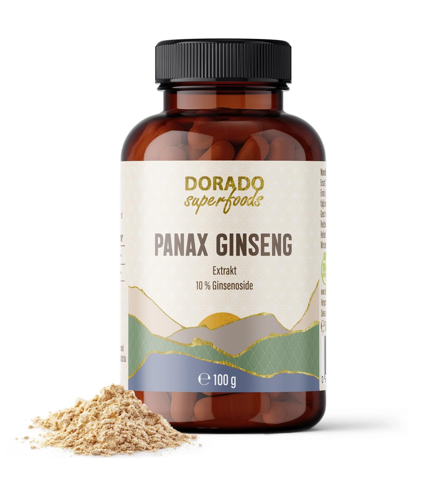 Panax Ginseng Root Powder from Extract | 100g - With Measuring Spoon 10% Ginsenosides - 50 Day Supply | Vegan Dorado Superfoods - Buy Online on GoSupps.com