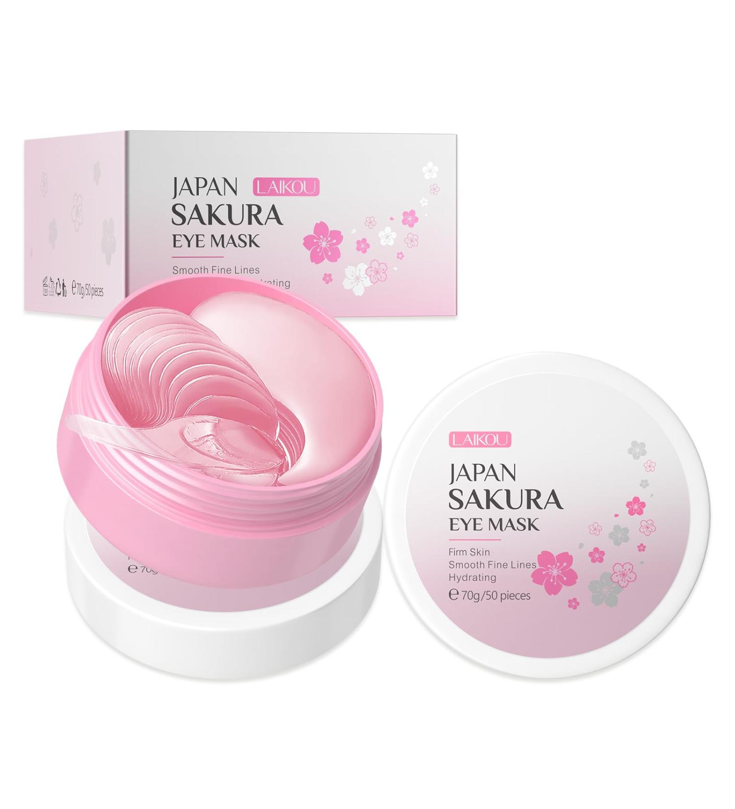 Eye Mask JAPAN SAKURA - 100pcs Nourishing Eye Patches for Puffy Eyes Dark Circles & Under Eye Bags - Buy Online on GoSupps.com