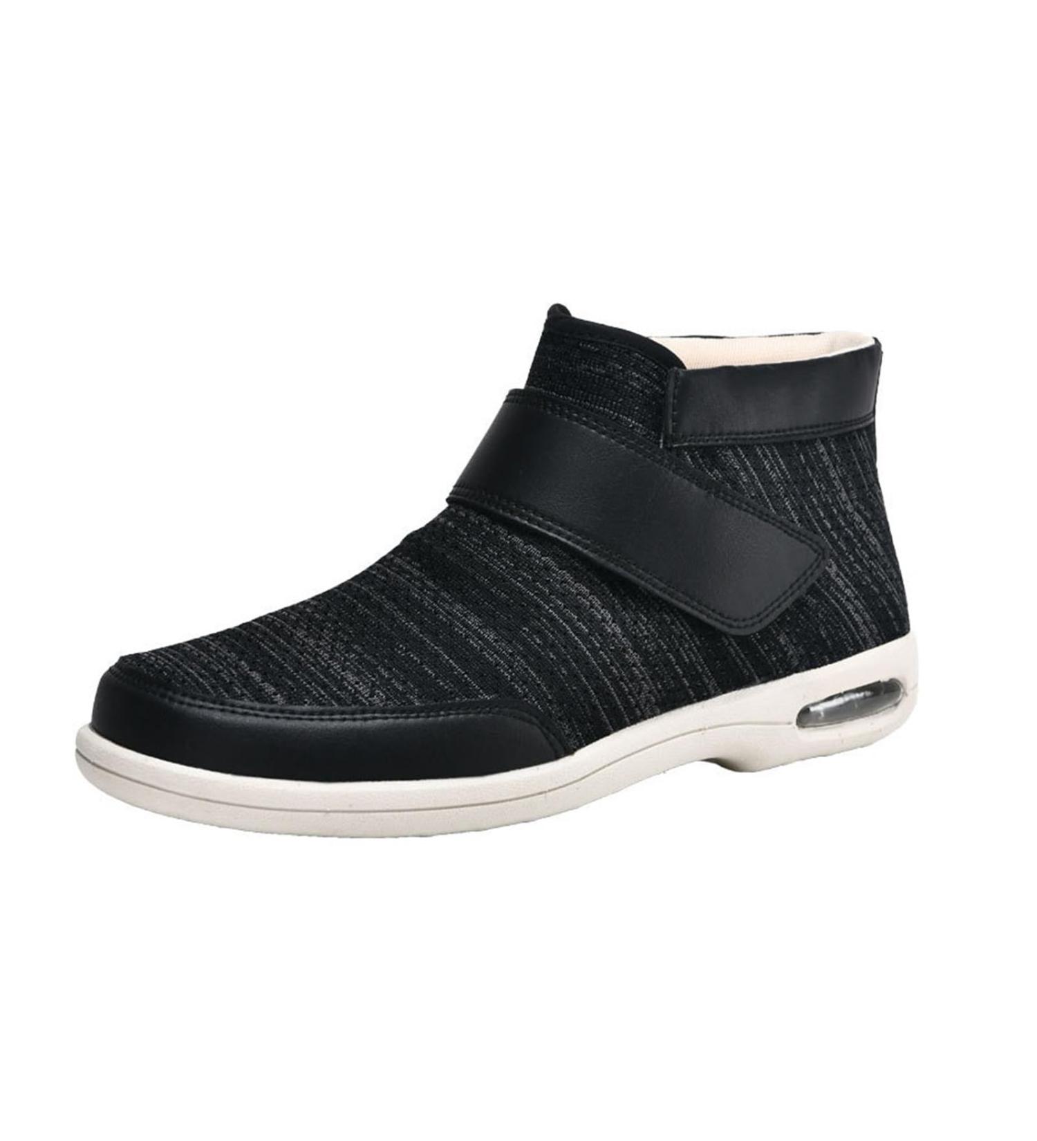 Mens Diabetic Shoes | Adjustable Lightweight Plantar Fasciitis Shoes for Swollen Feet | Comfort & Support for Grandparents | Black Gray Size 1 - Buy Online on GoSupps.com