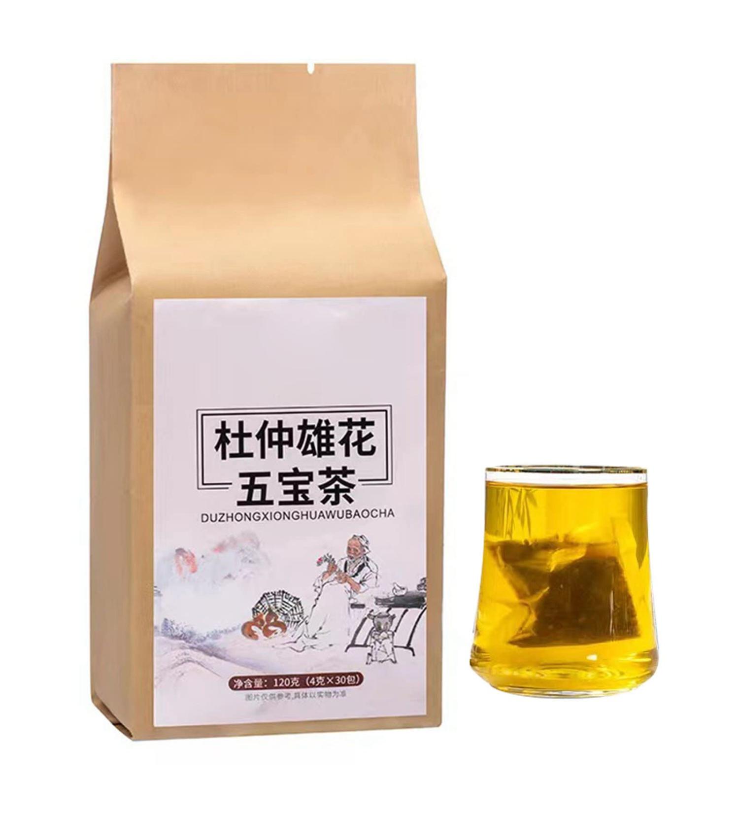 Organic Herbal Tea Bags Tu Chung Tea Eucommia Male Flower Ginseng Tea Healthy Tea Man Gift 30 Count in Total - Buy Online on GoSupps.com