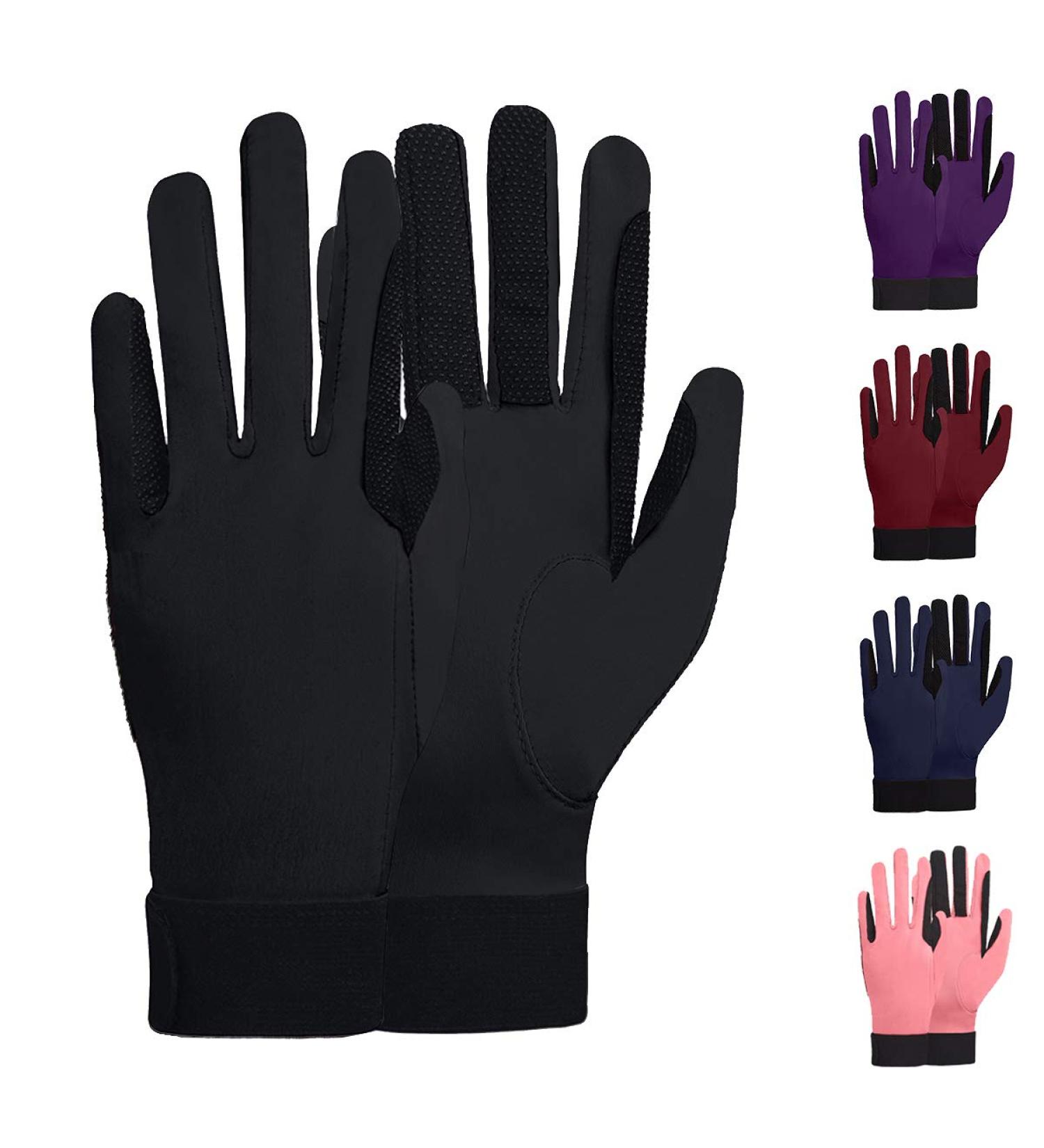 ChinFun Women's Horse Riding Gloves - Breathable & Stretchable Equestrian Gloves for Outdoor Horseback Activities | Black, Small - Buy Online on GoSupps.com