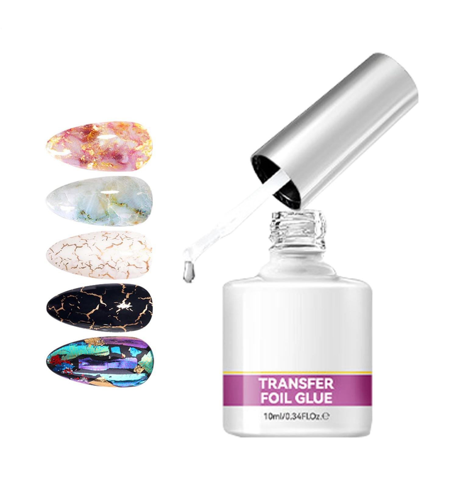  Fmzrbnih NailFoil Transfer Glue 10 ml Manicure adhesive slow-drying sticky top coat gel multi-nail accessory | Professional salon use or home manicure - Buy Online on GoSupps.com